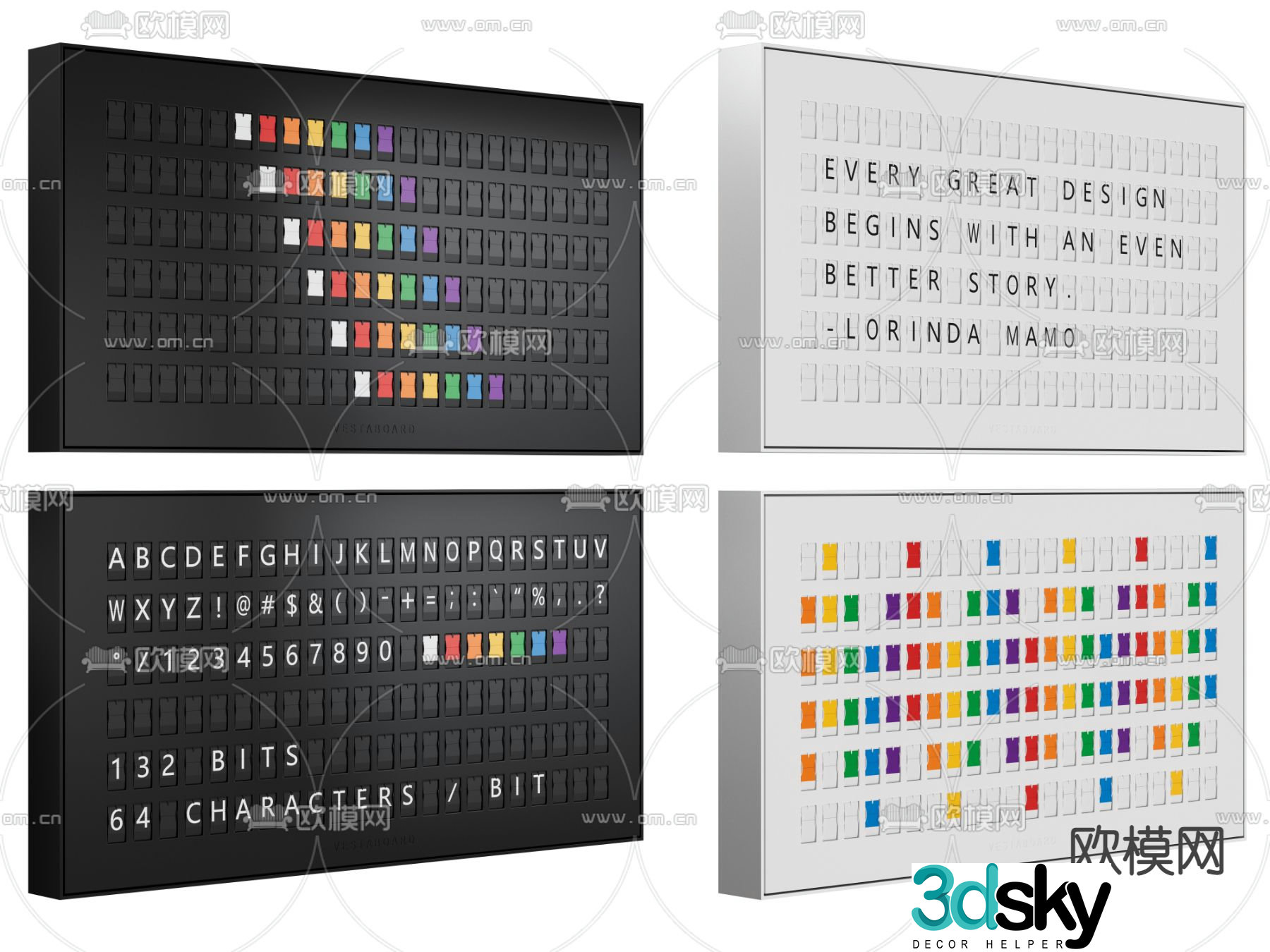 Retro flip electronic display 3d model