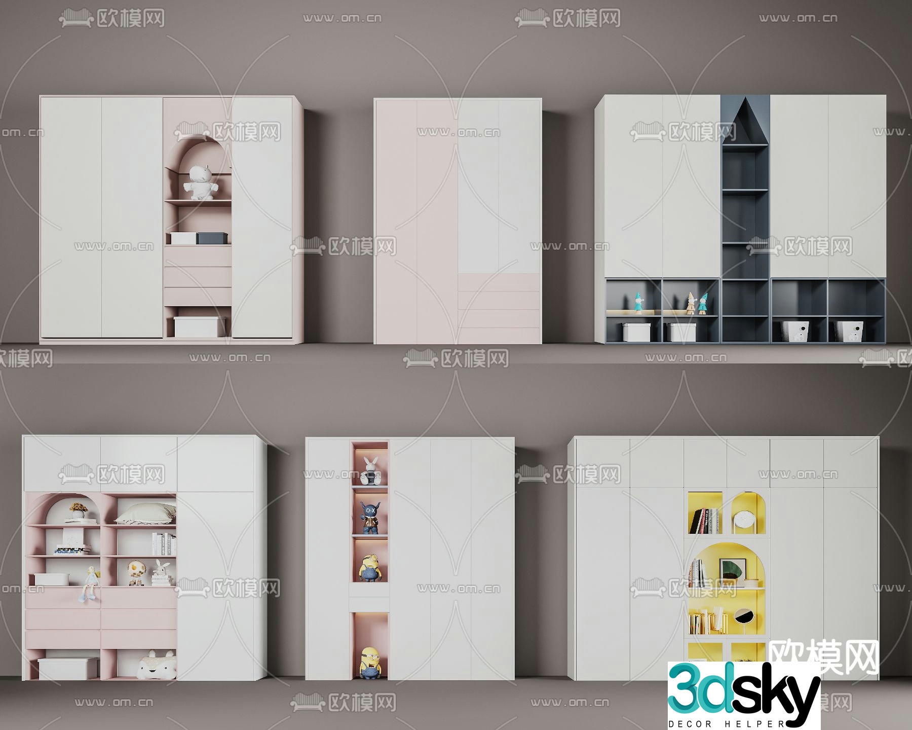Modern children’s wardrobe 3d model
