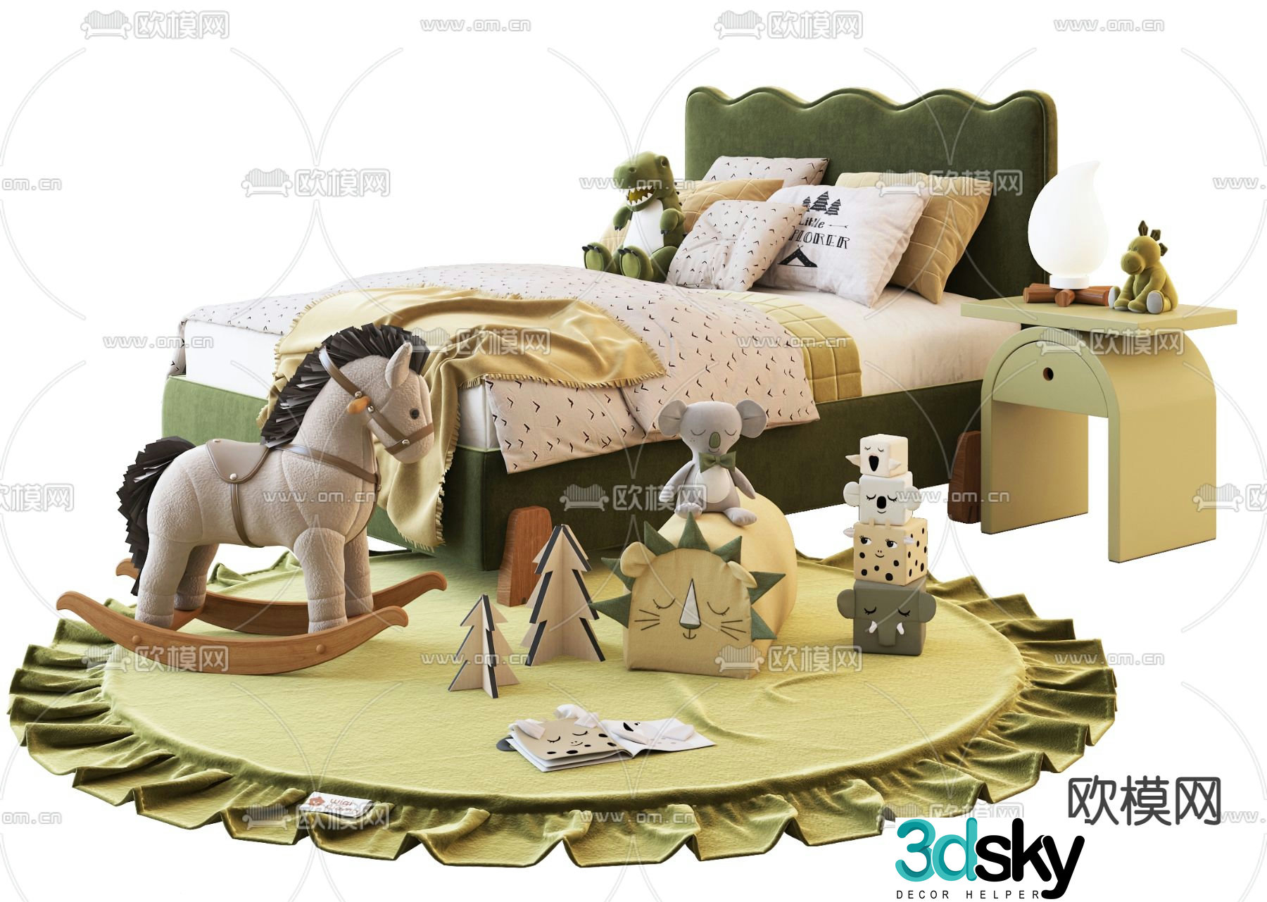 Nordic children’s bed child bed 3d model