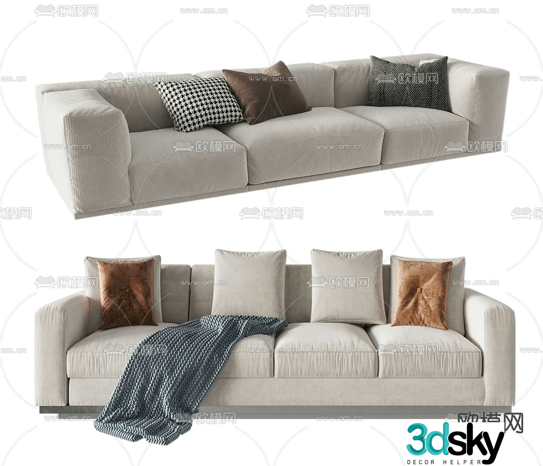 Poliform white sofa 3d model