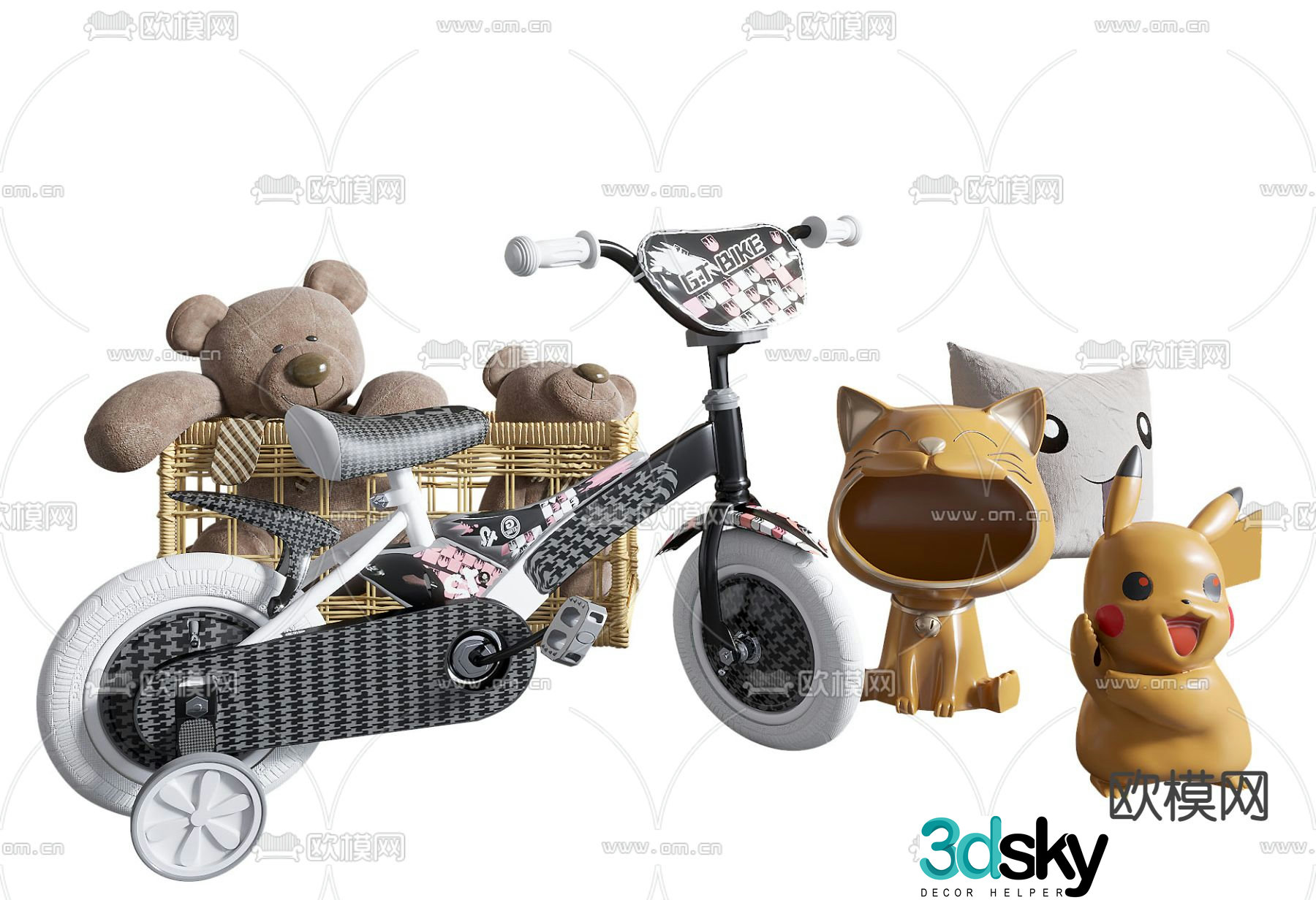 Modern toy car doll toy d model