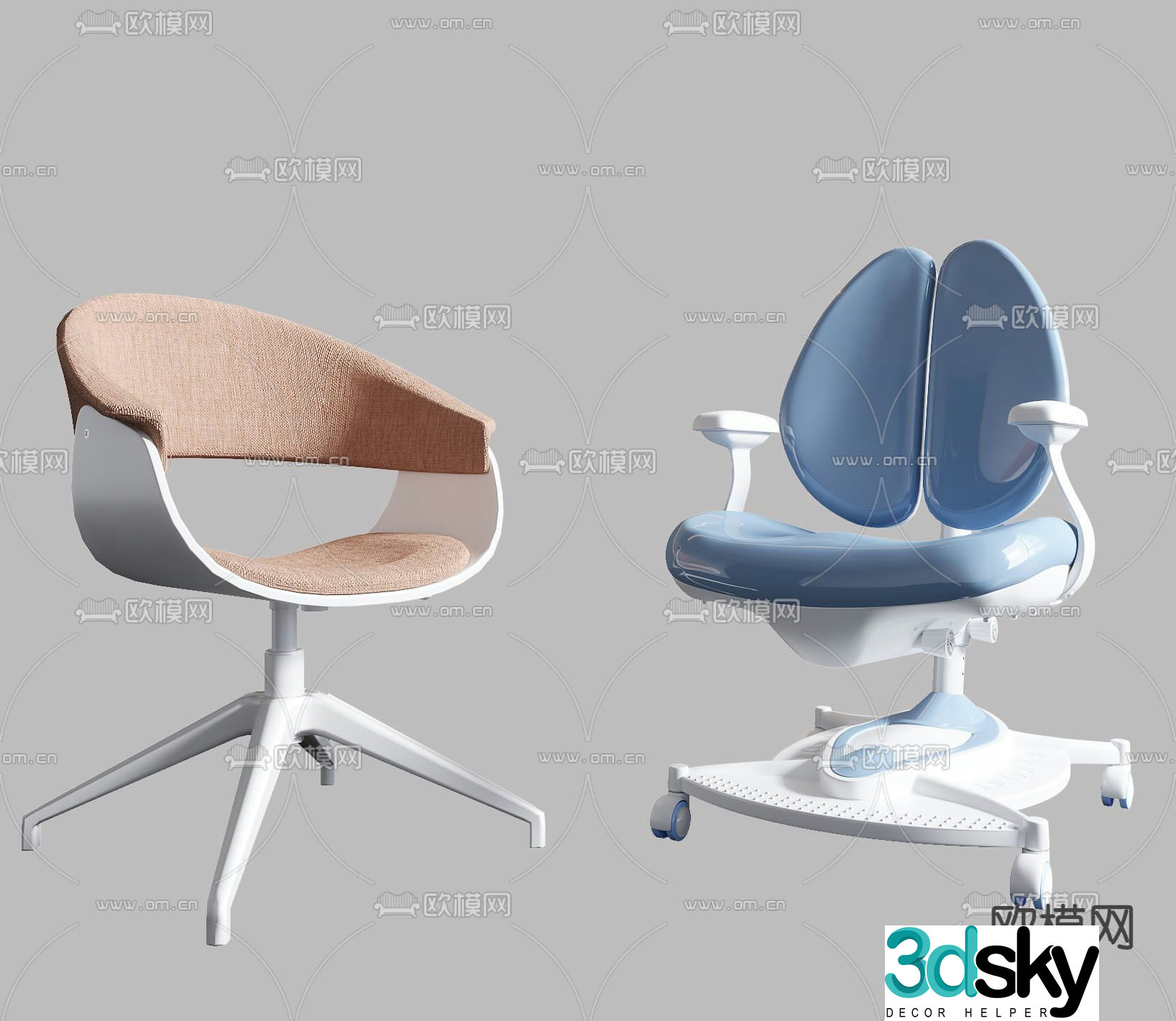 Modern children’s chair learning chair 3d model