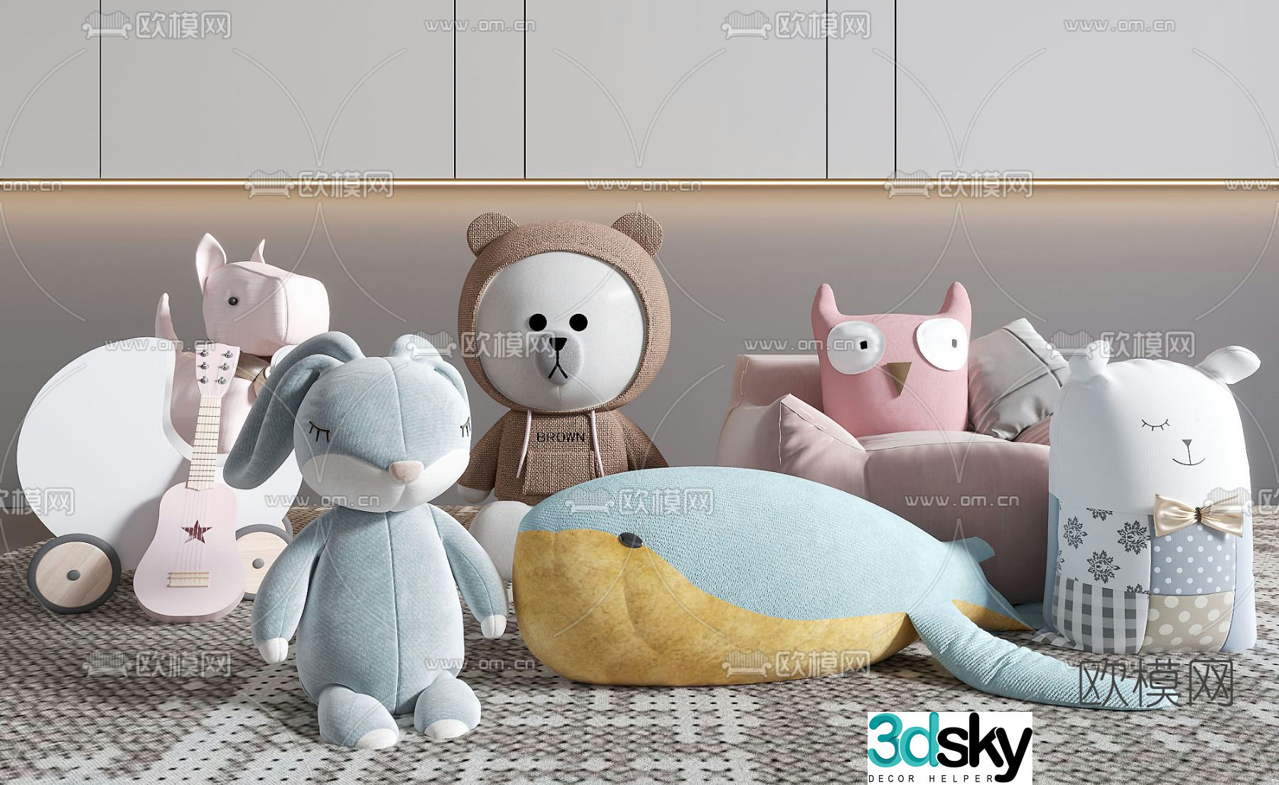 Modern plush toy 3d model