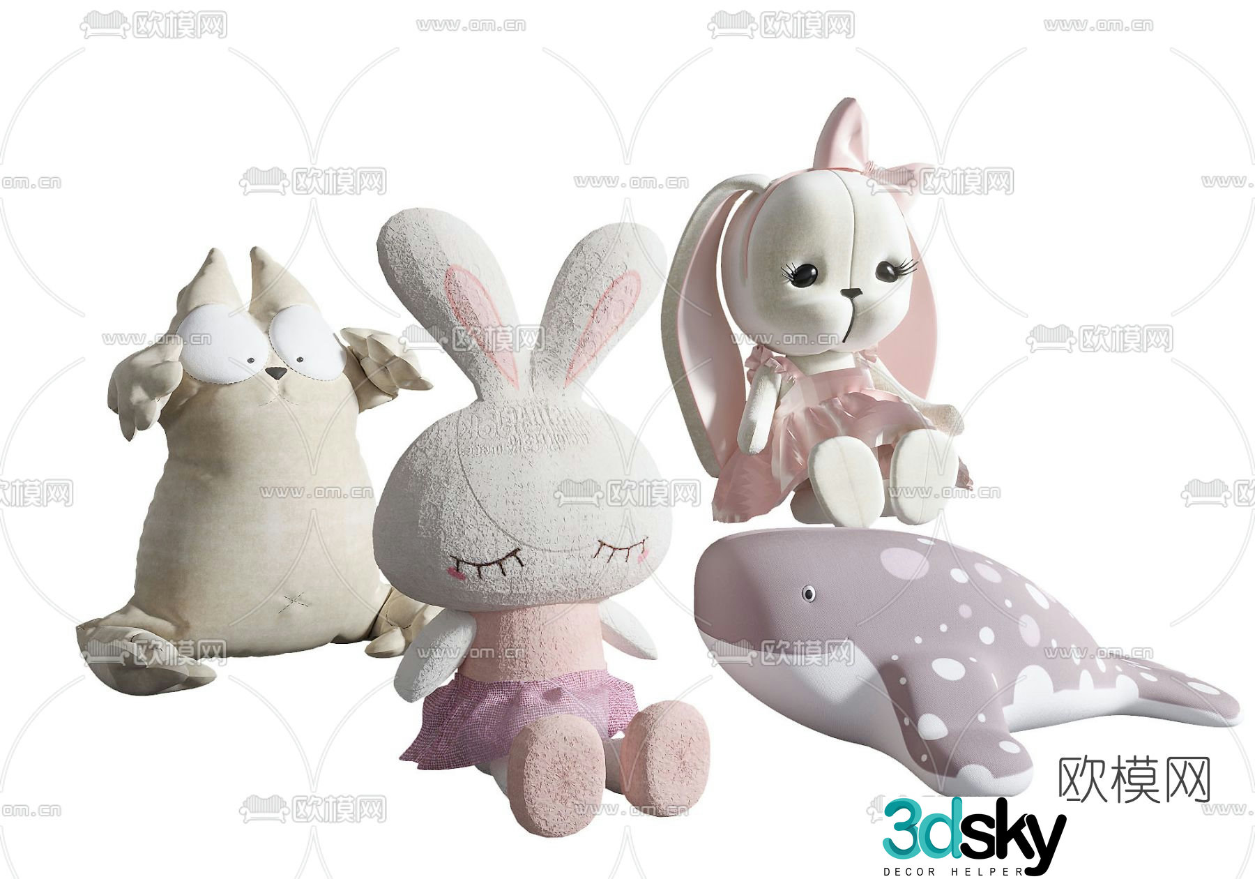 Modern children’s plush toy 3d model