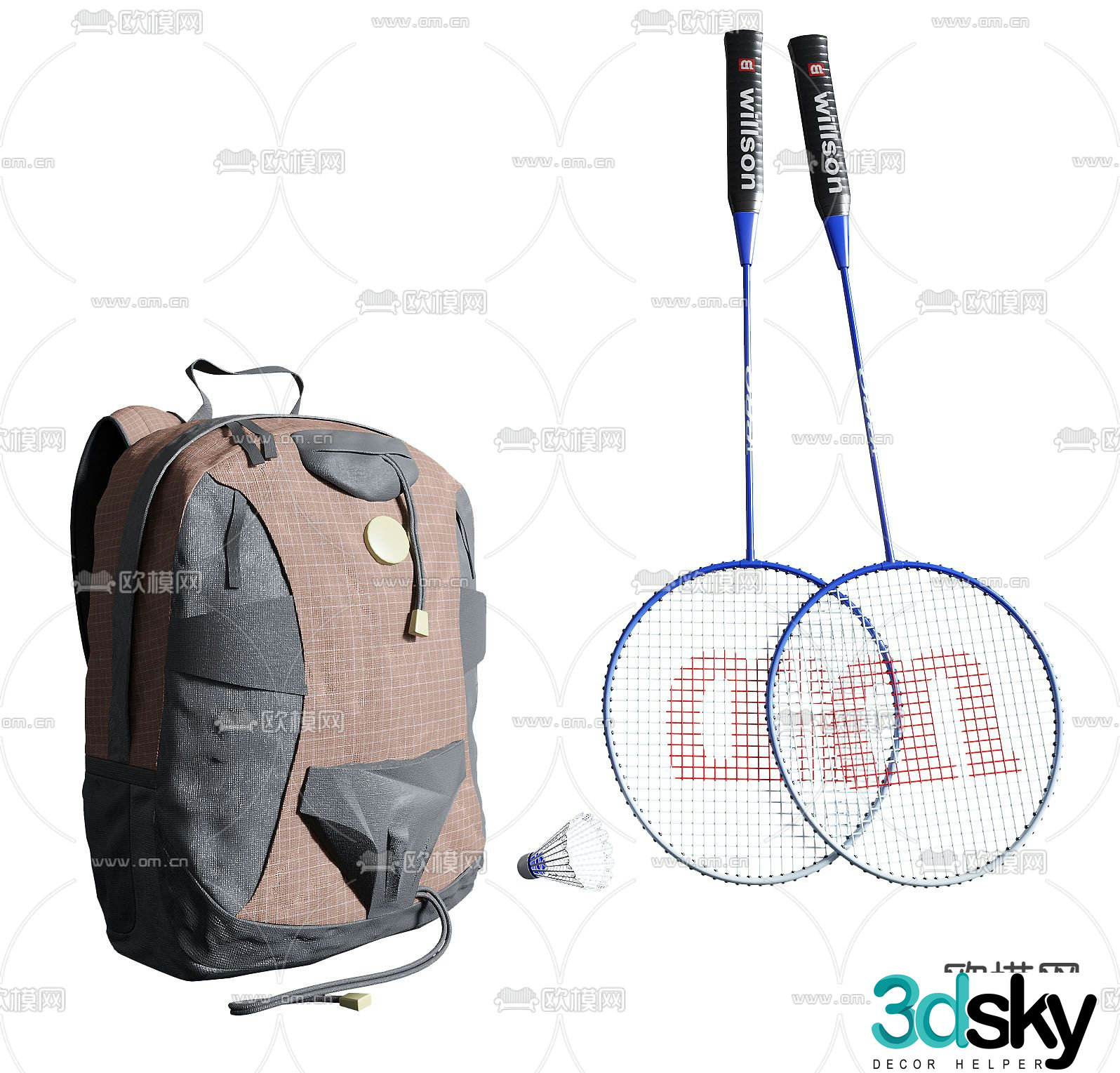 Badminton racket 3d model
