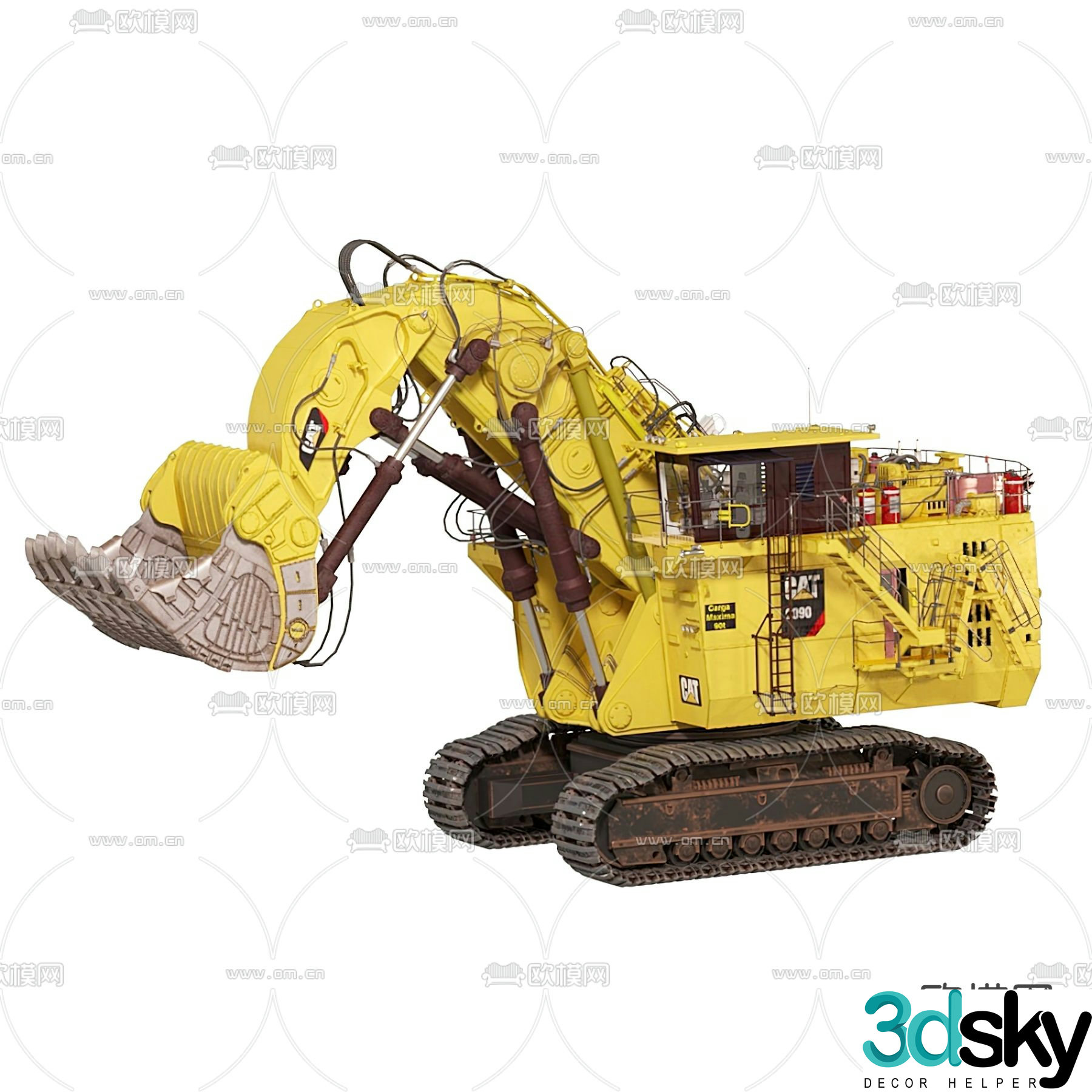 Modern excavator 3d model