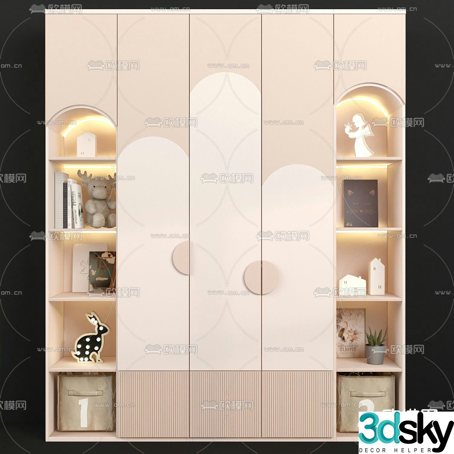 Modern children’s wardrobe 3d model