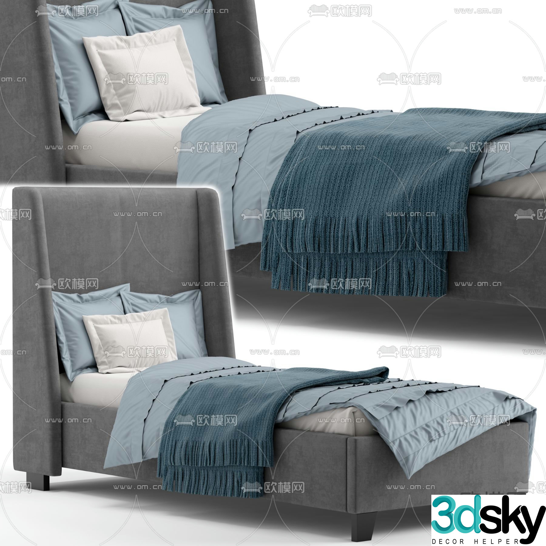 Modern children’s bed 3d model