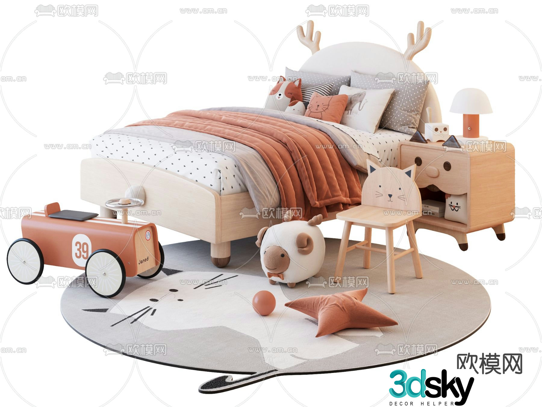 Modern children’s bed child’s bed 3d model