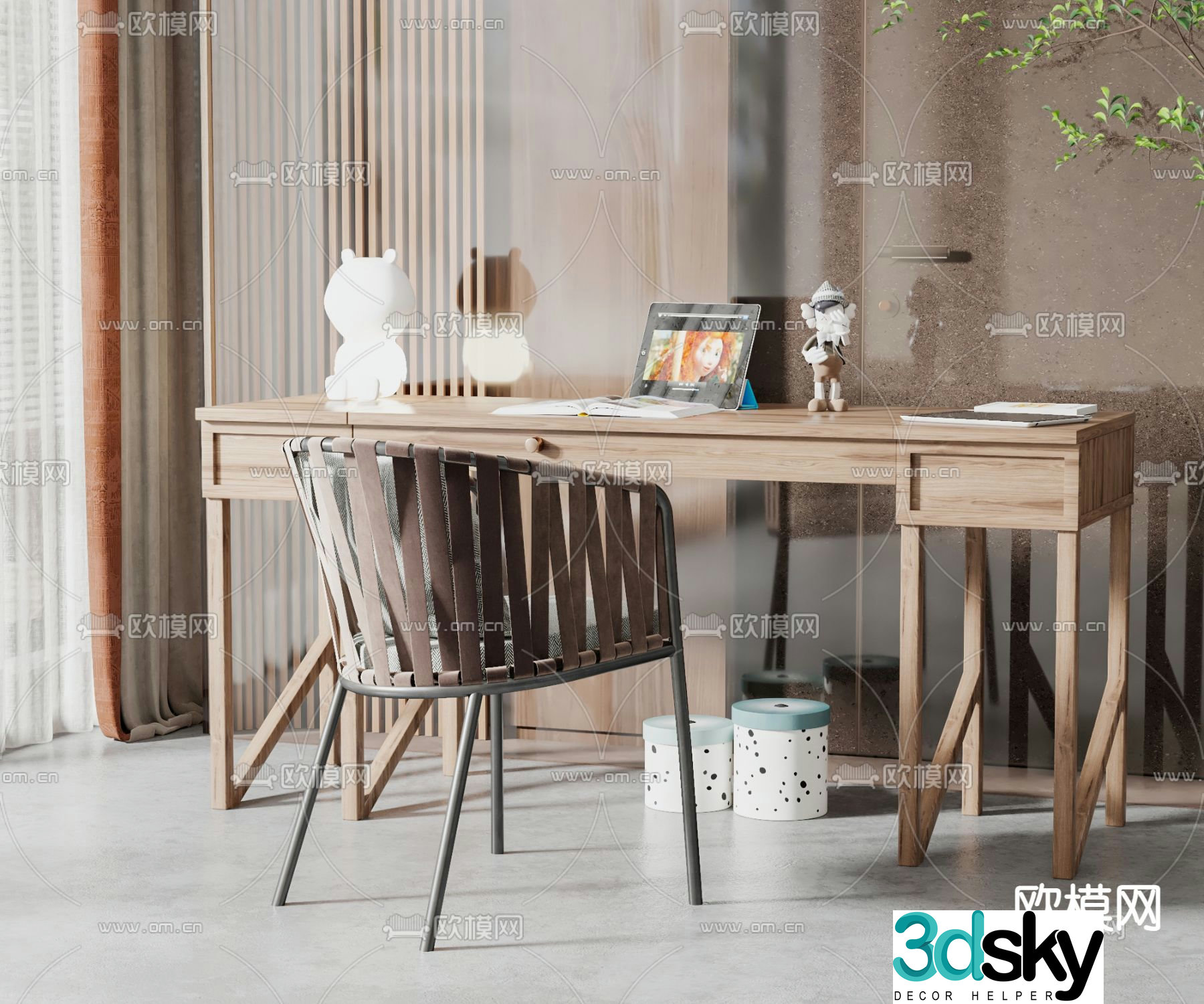 Modern children’s desk chair 3d model
