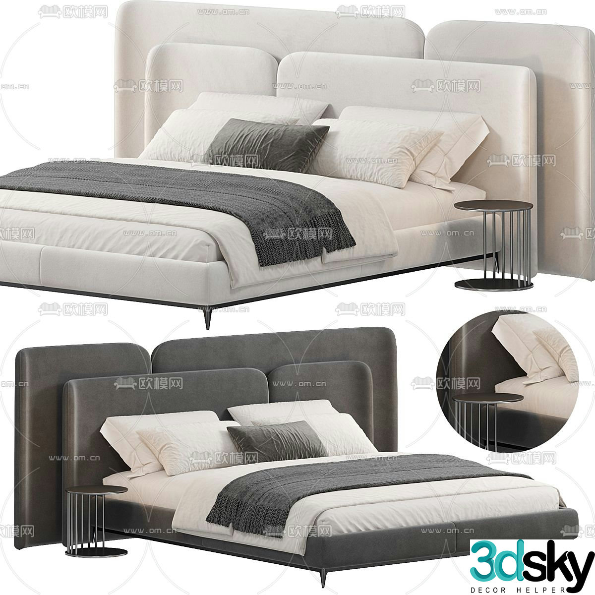 MISSANA modern double bed 3d model