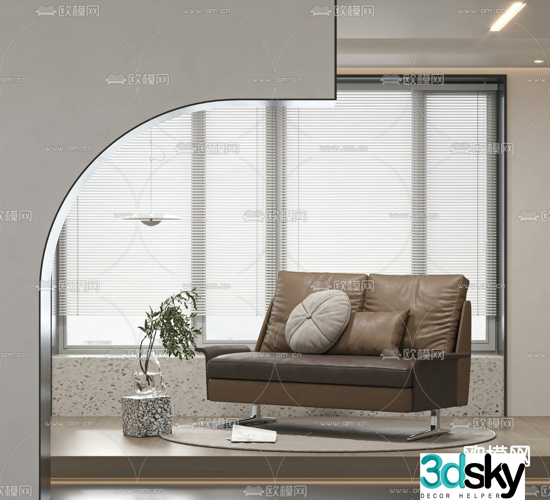 Minotti loveseat 3d model