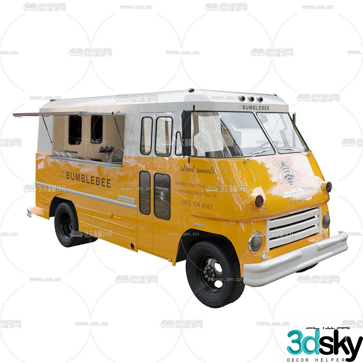 Modern food truck 3d model