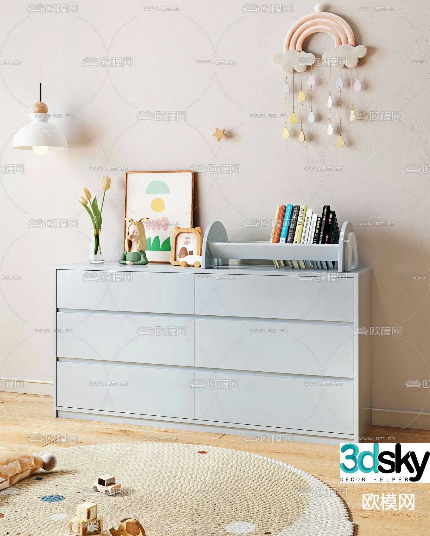 Modern children’s cabinet 3d model