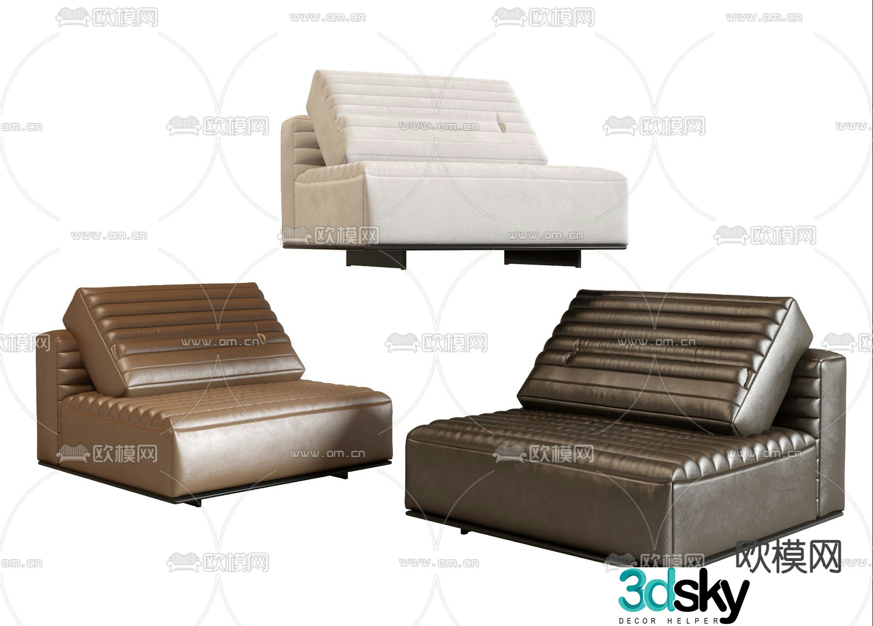 Poliform leather sofa d model
