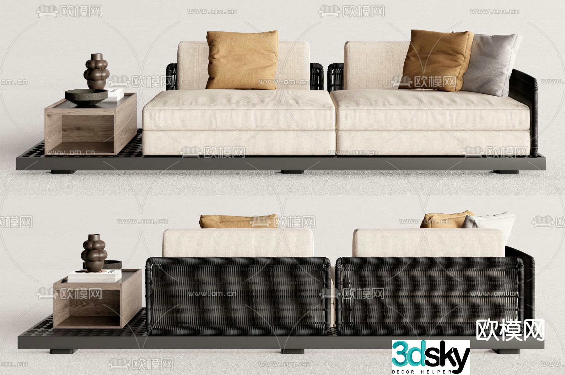 Minotti loveseat 3d model