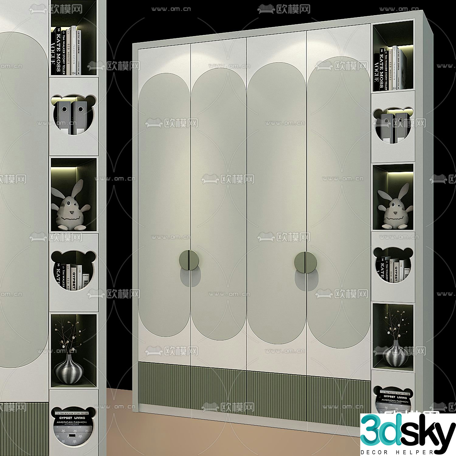 Modern children’s wardrobe 3d model