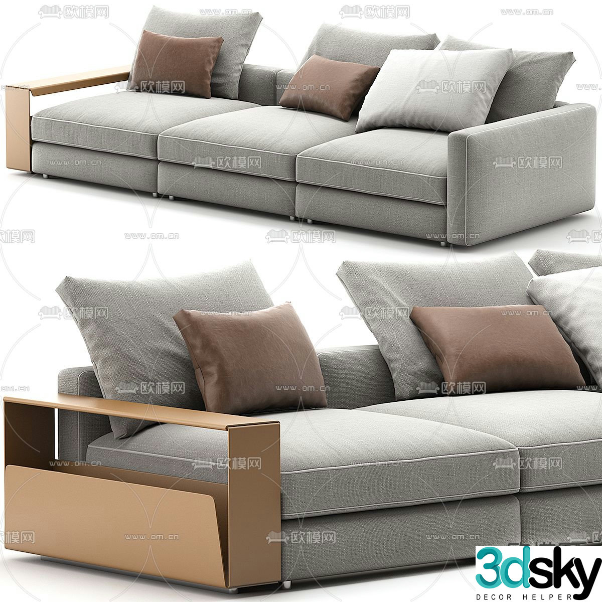 Flexform multi-person sofa 3d model