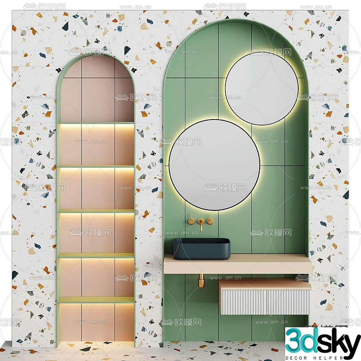 Children’s washbasin Children’s bathroom cabinet 3d model