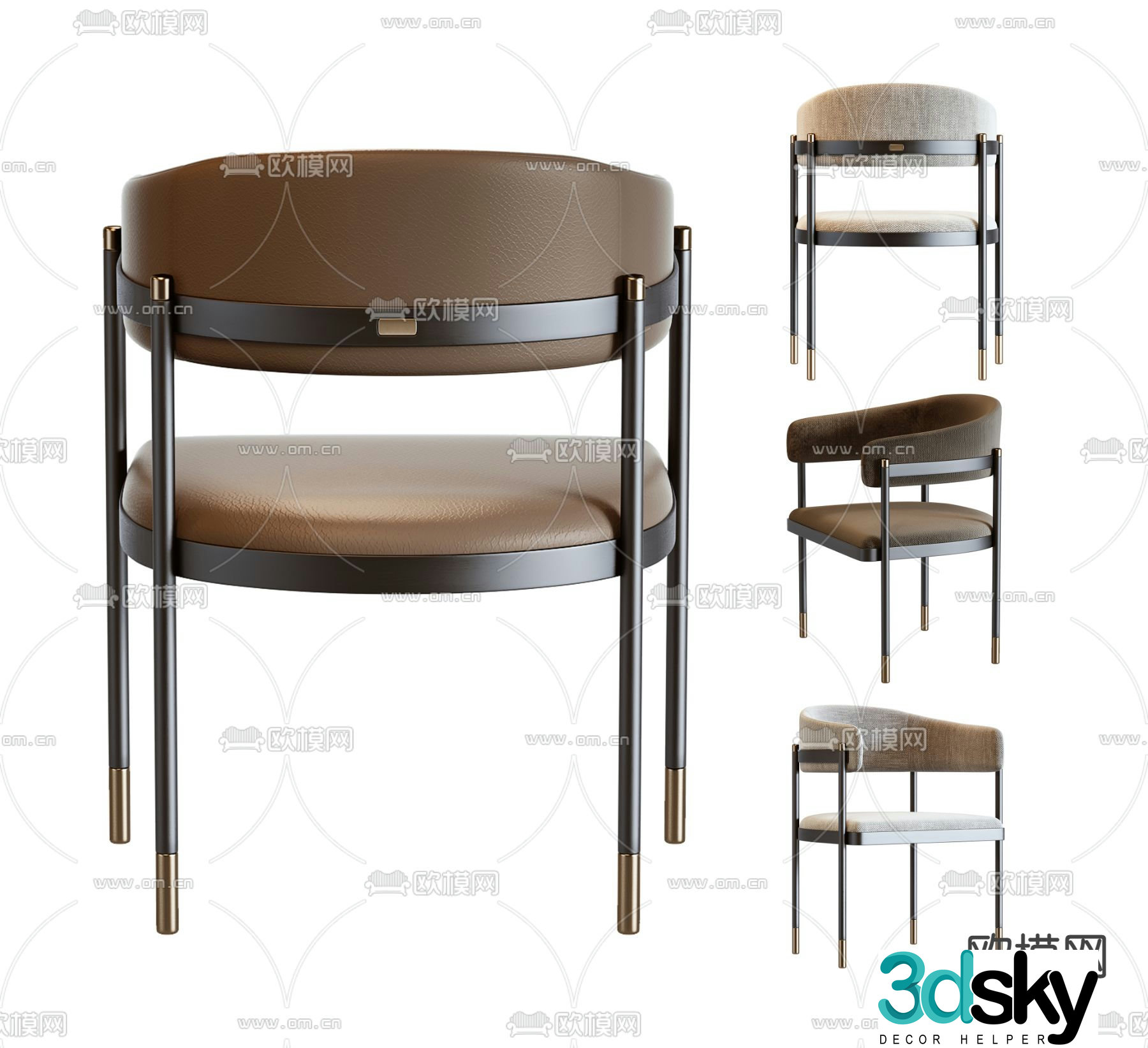 Pertica modern lounge chair 3d model