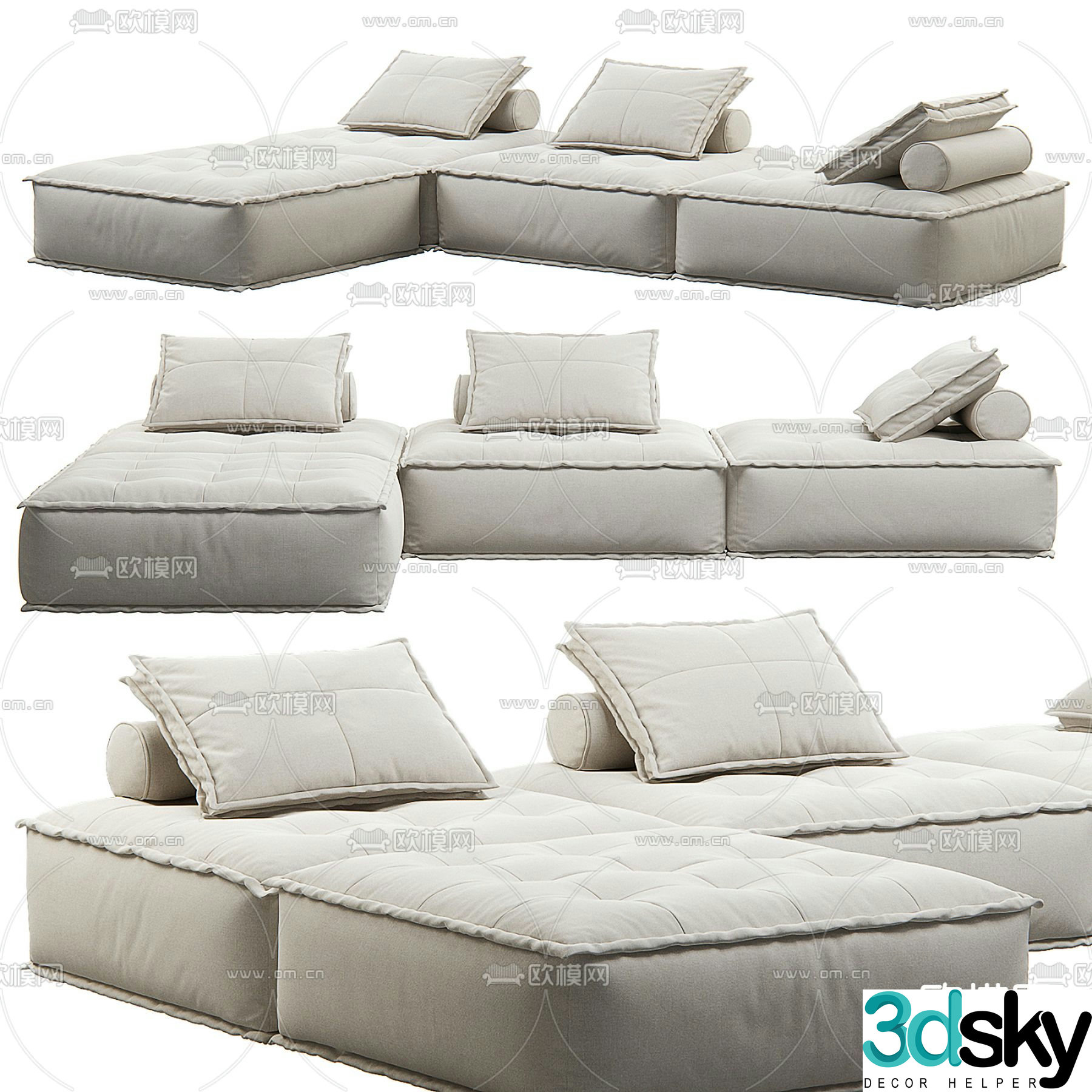Poliform corner sofa 3d model