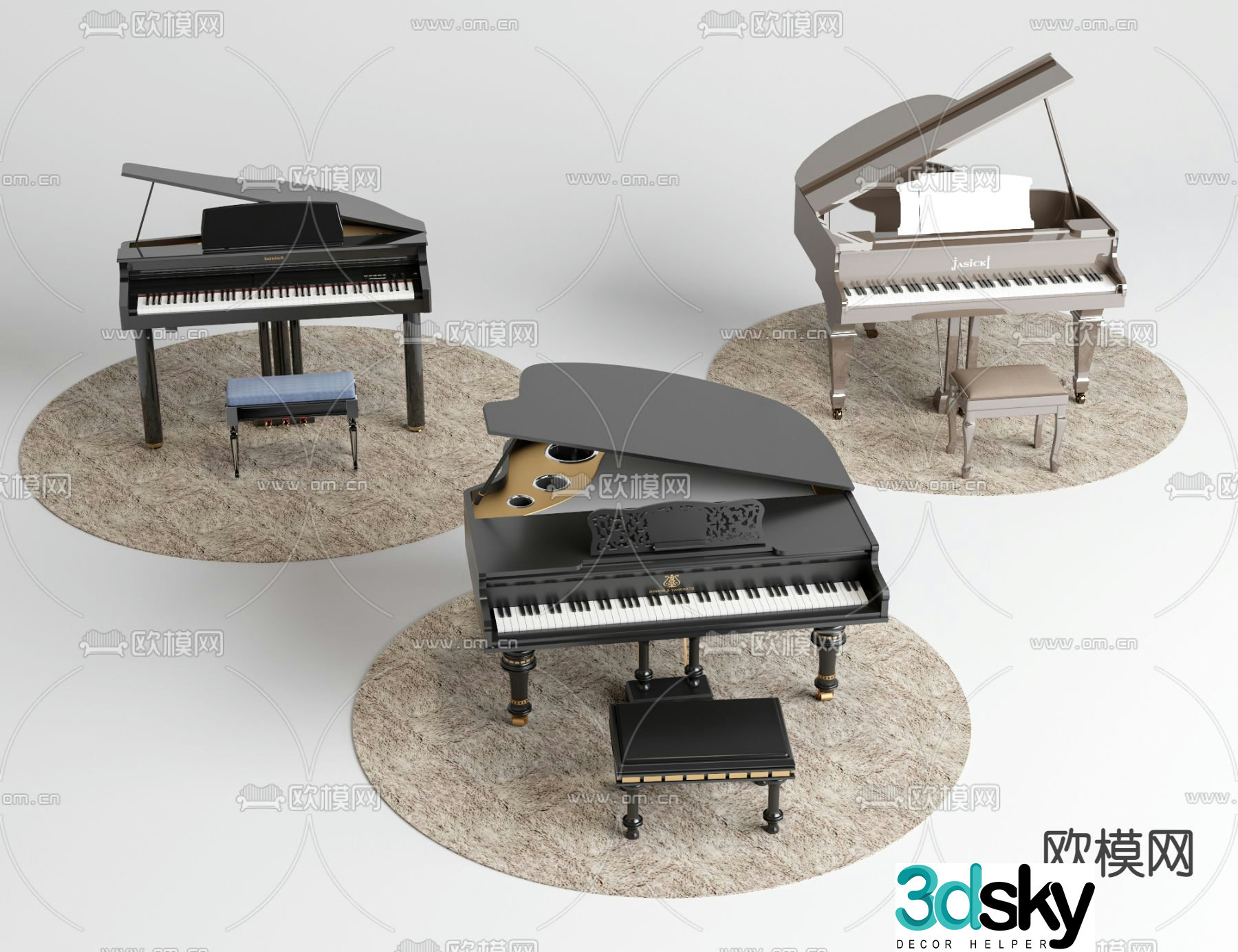 grand piano 3d model
