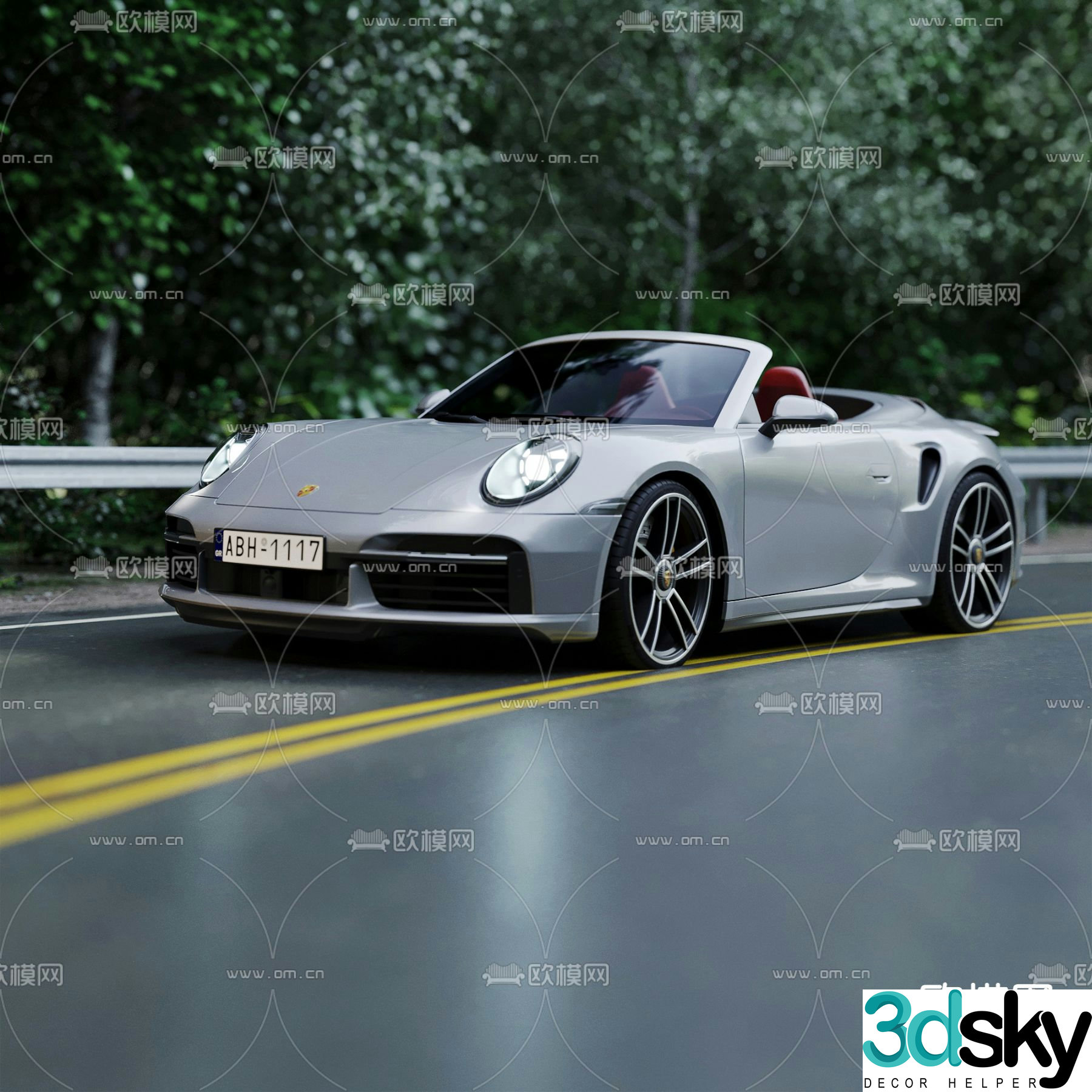 porsche sports car car 3d model
