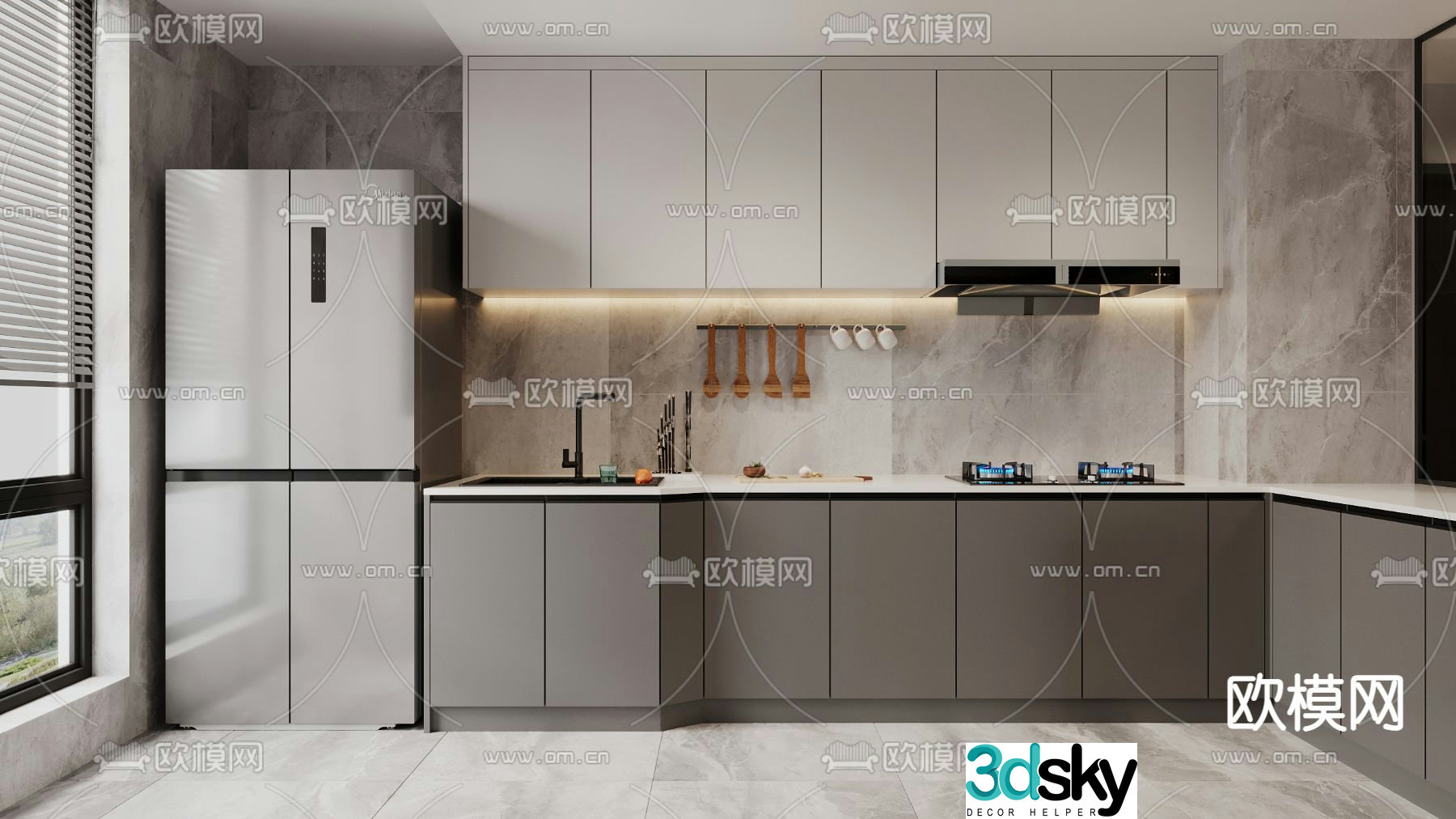Cor modern kitchen 3d model