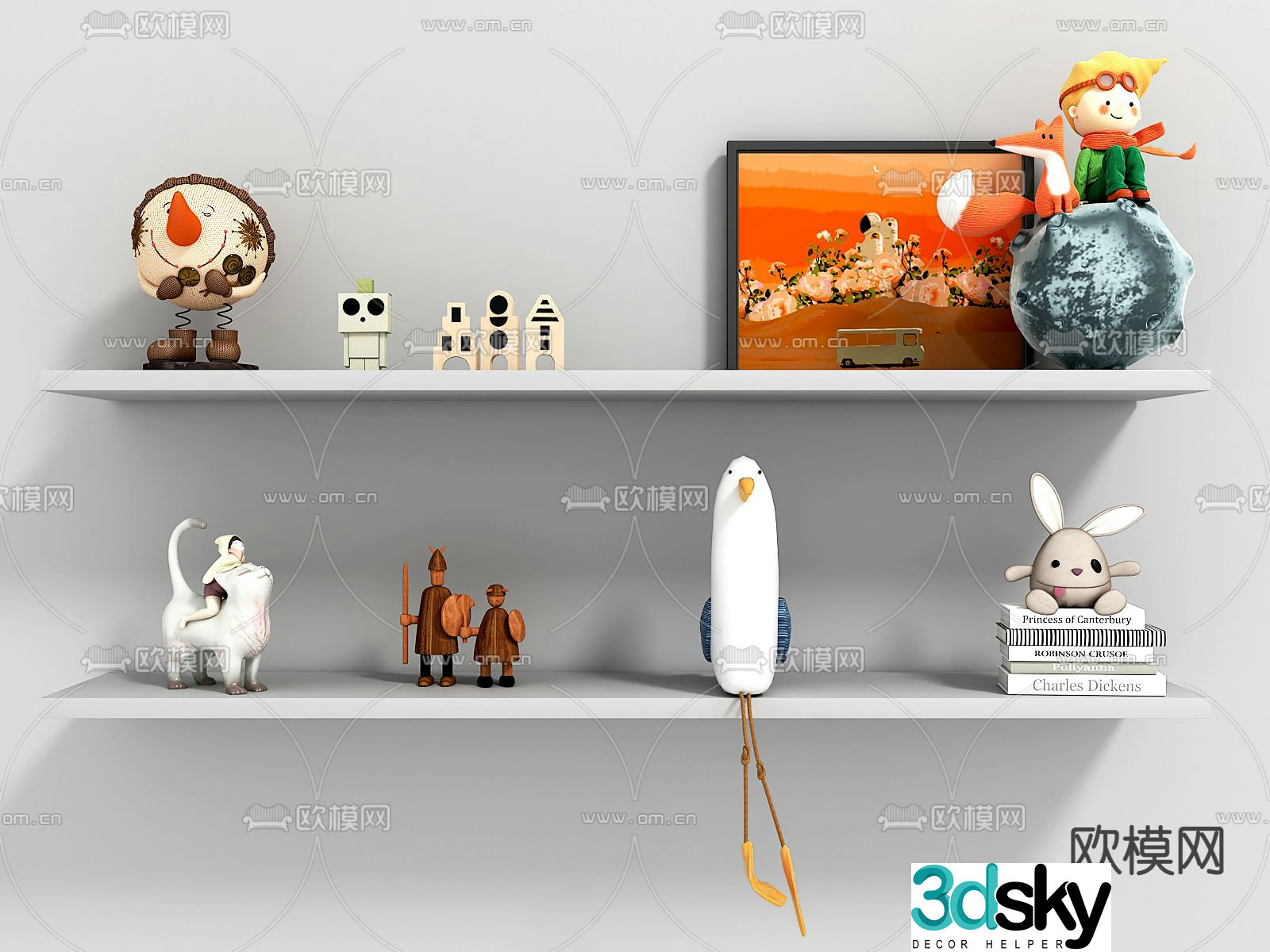 Modern children’s toys books 3d model