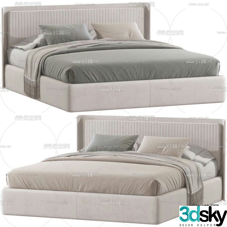 Pertica double bed 3d model