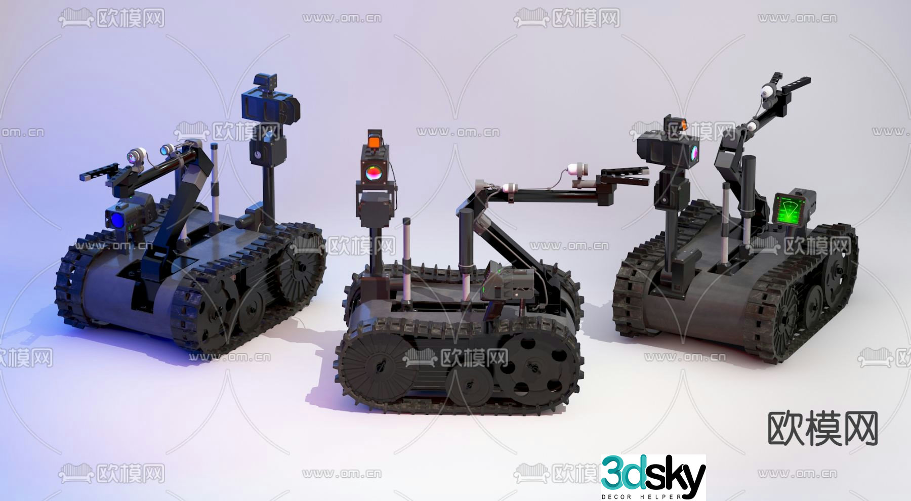Modern EOD robot 3d model