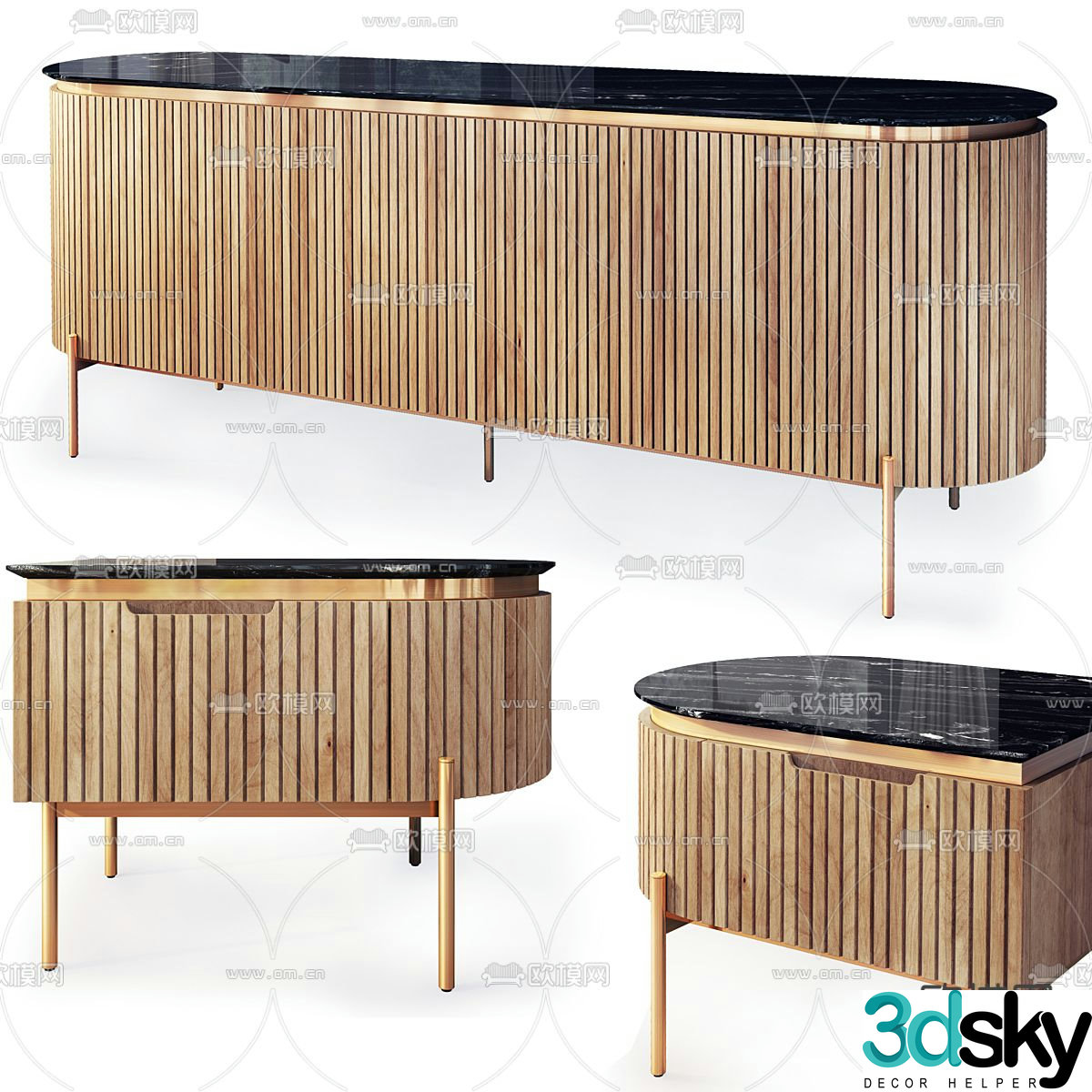 MISSANA light luxury TV cabinet 3D model