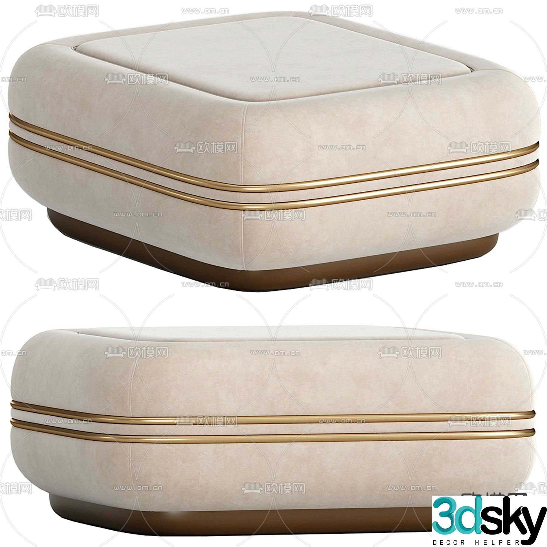 B&B Italia sofa stool 3d model