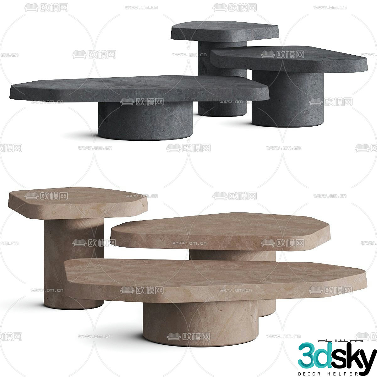 Baxter wabi-sabi style coffee table 3d model