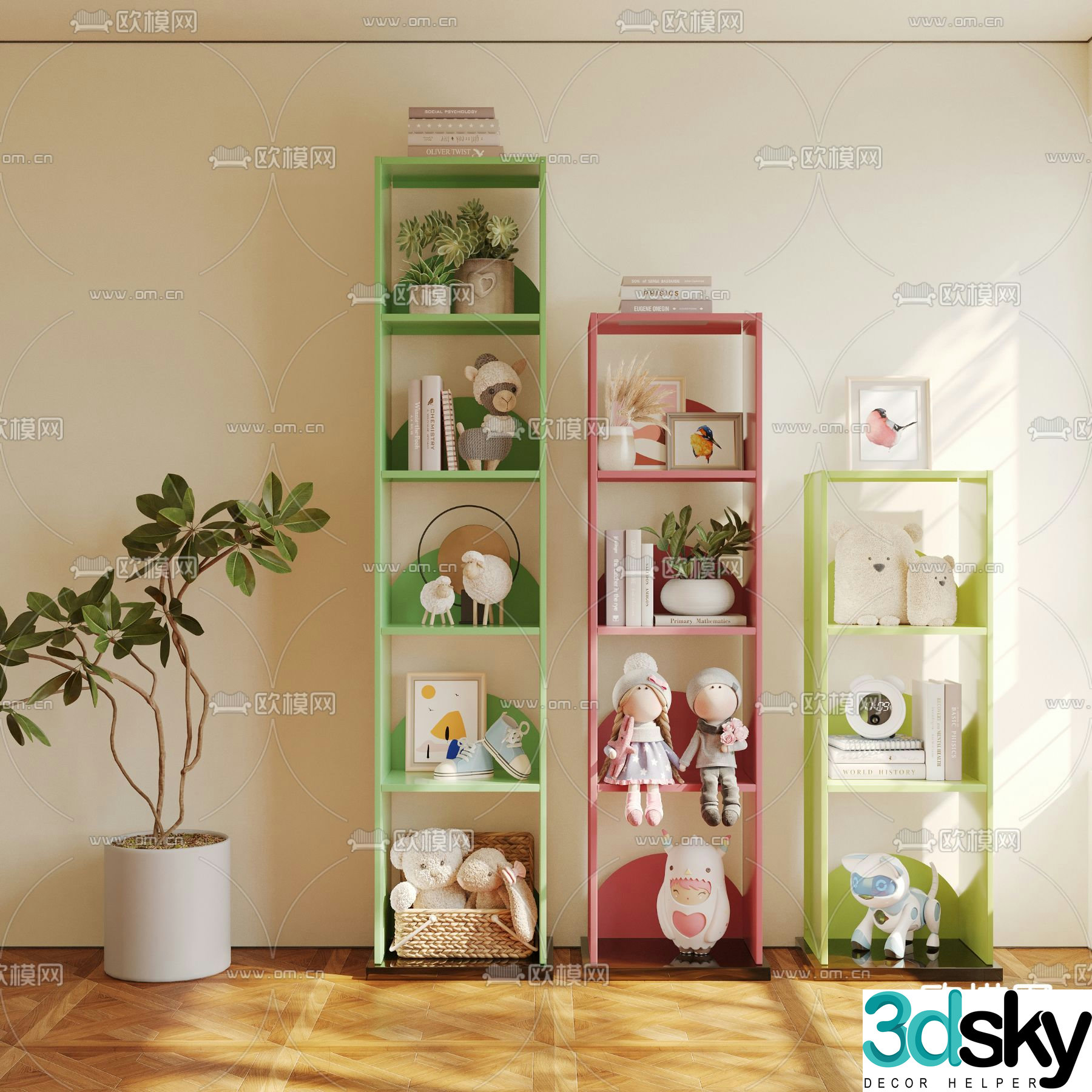 Children’s bookshelf 3d model