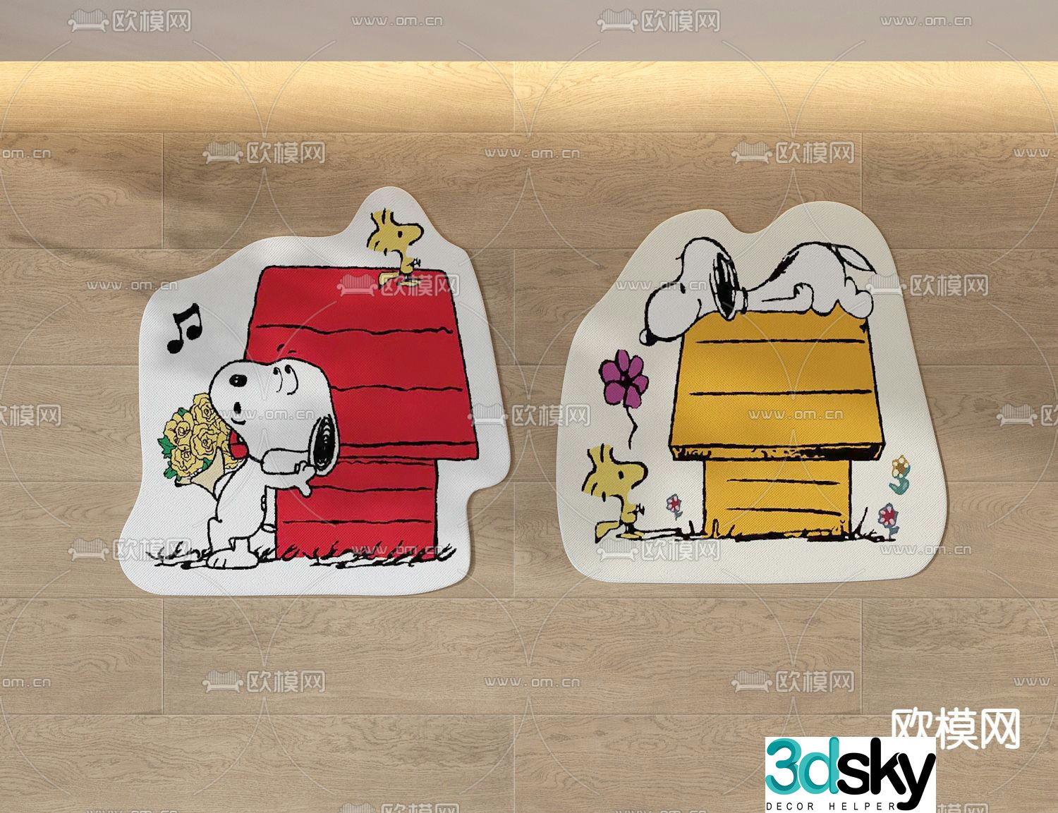Children’s cartoon carpet 3d model