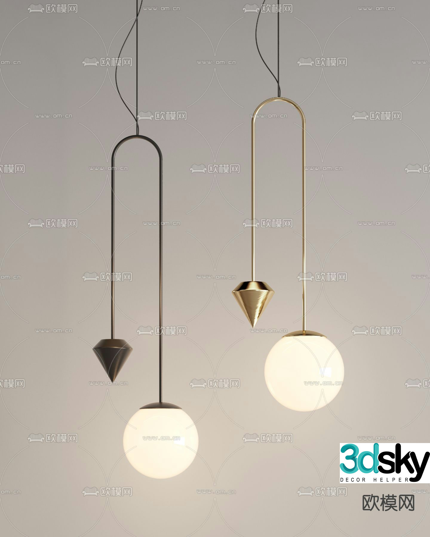 Flos cone chandelier 3d model