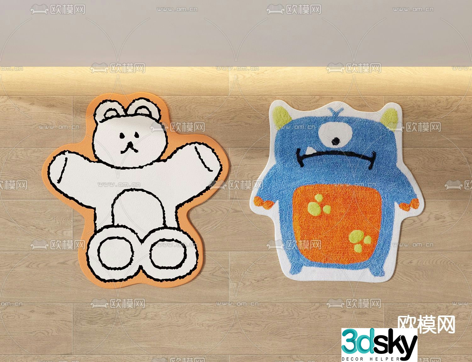 Children’s cartoon carpet 3d model