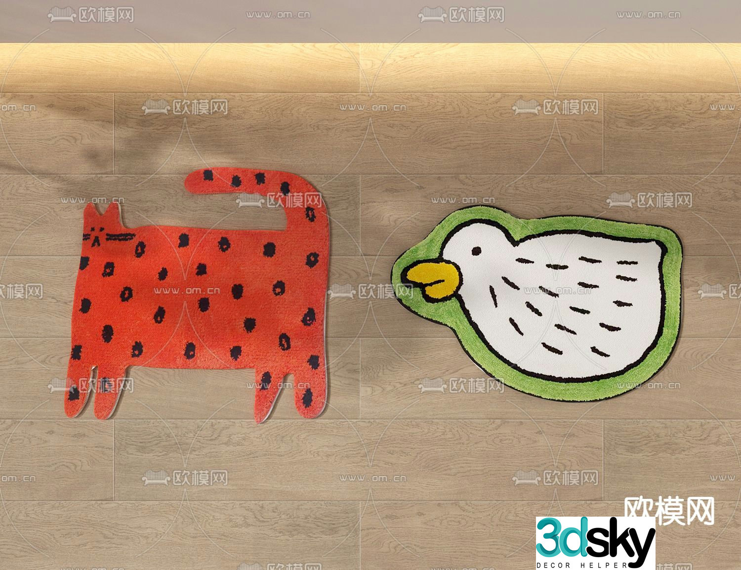 Children’s cartoon carpet 3d model