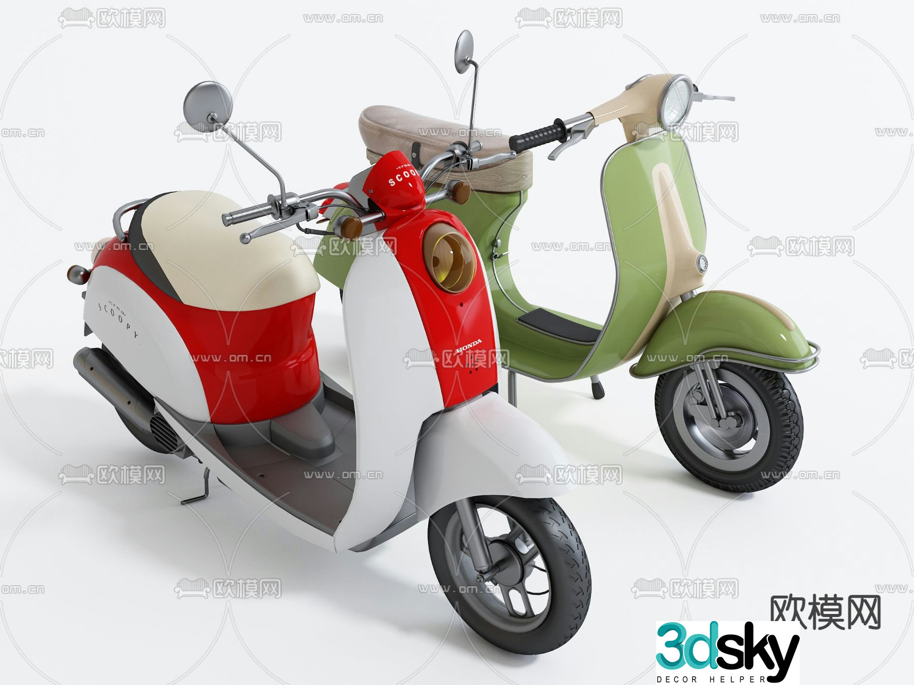 Electric car motorcycle 3d model