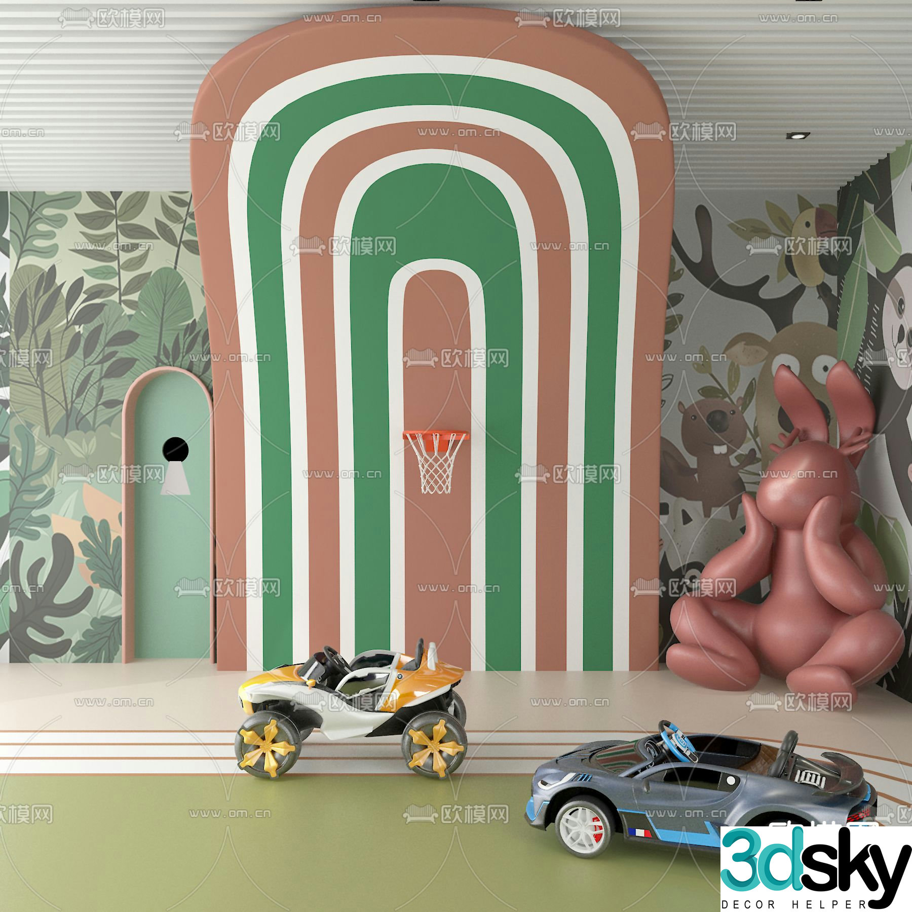 Toy car shooting stand 3d model