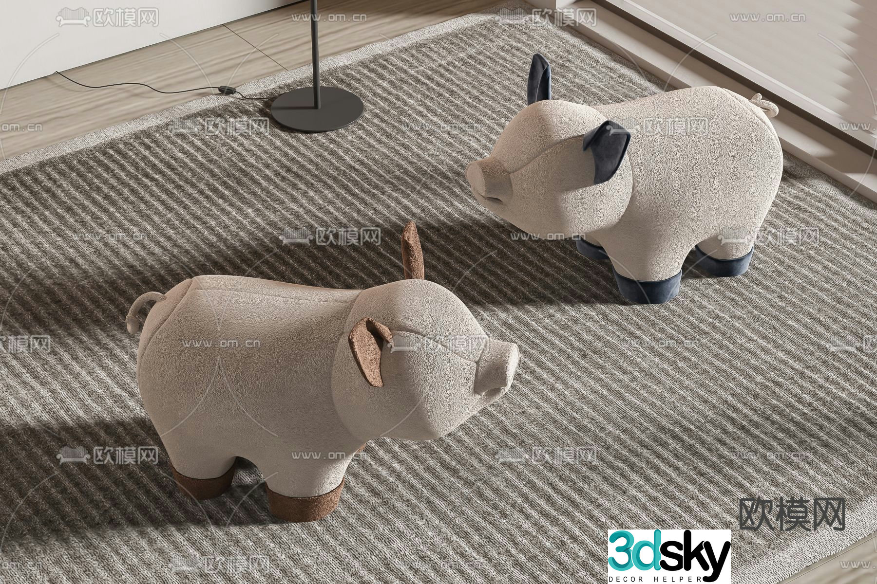 Animal low stool children’s stool 3d model