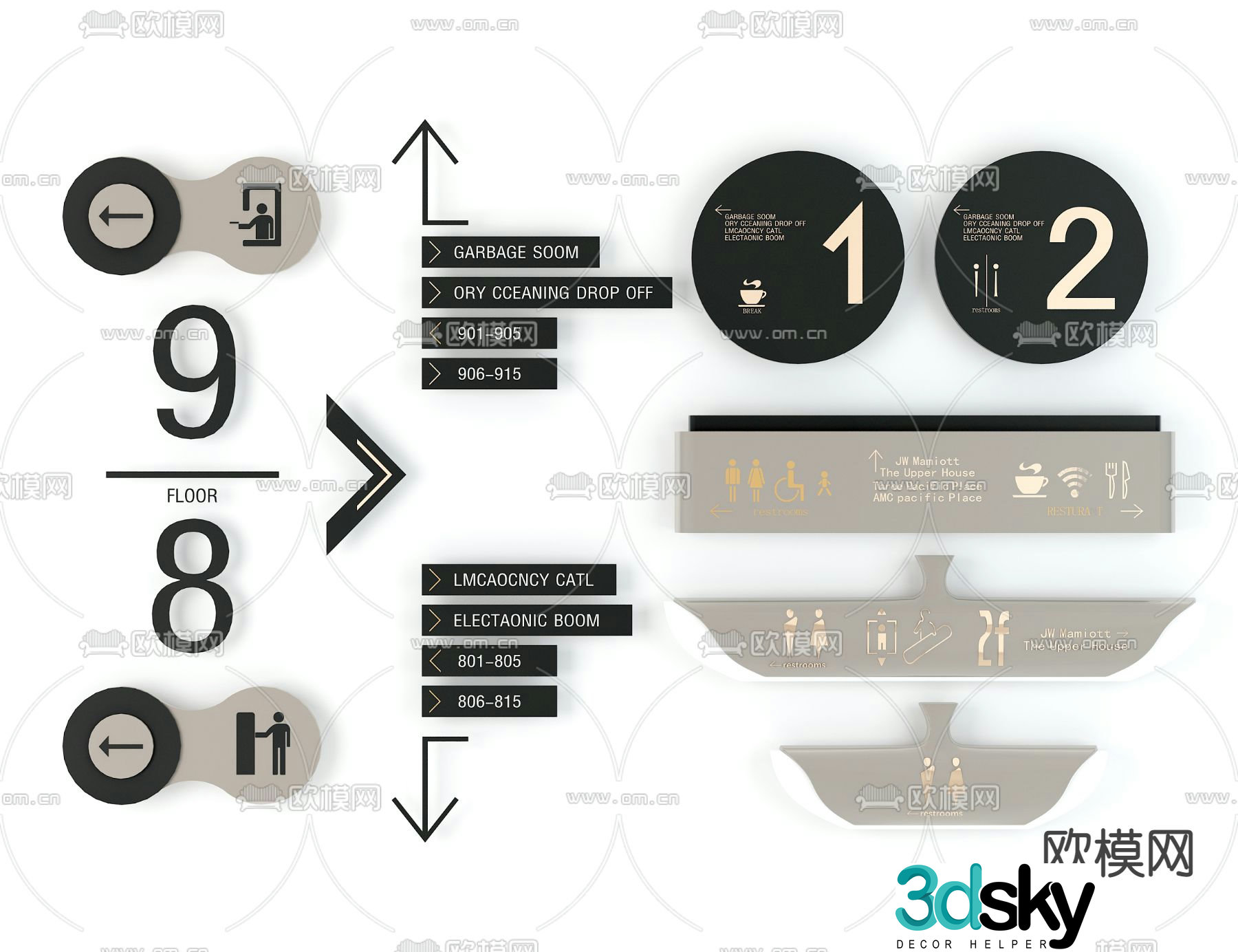 House number, guide tag, signage 3D model
