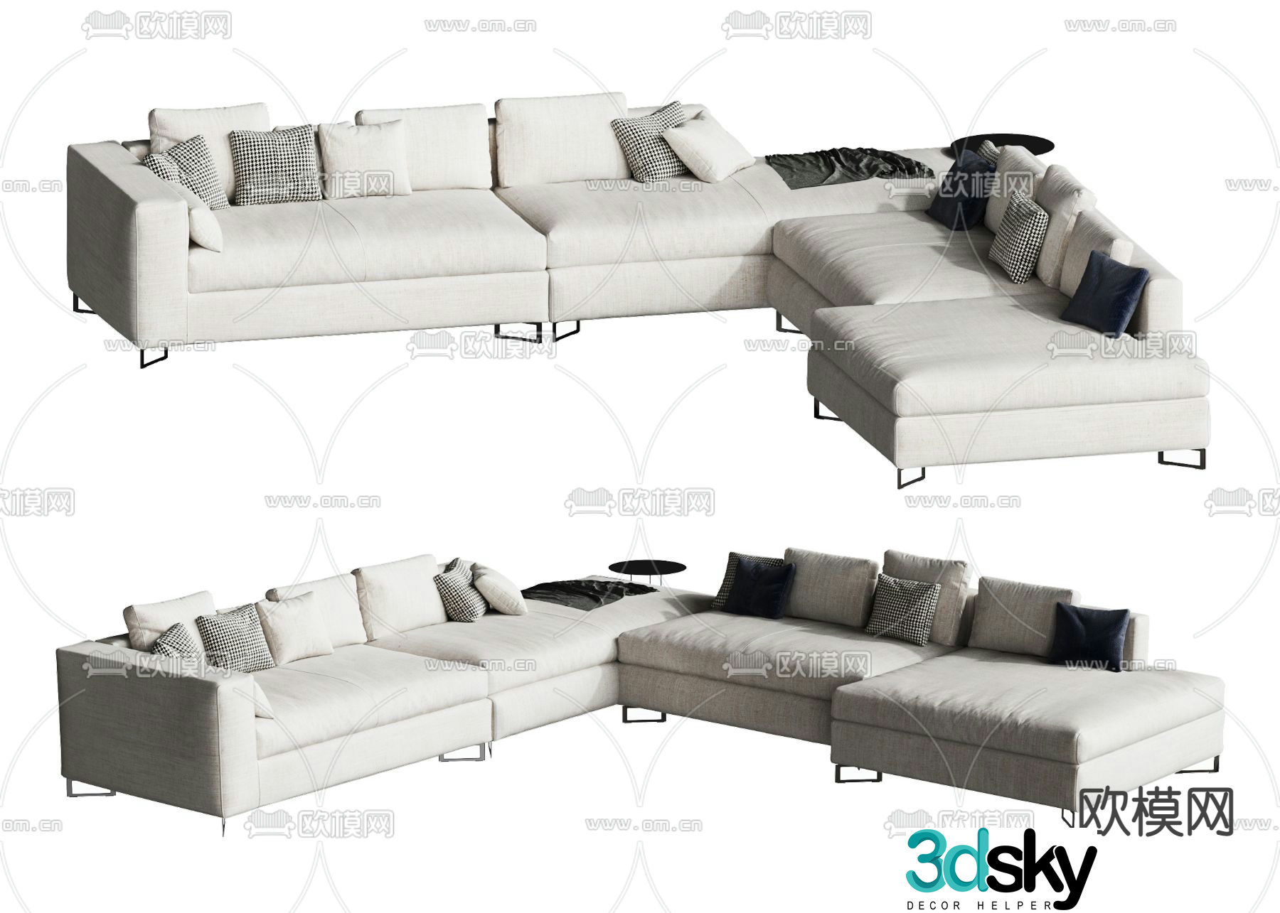 FLEXFORM corner sofa upholstered sofa 3d model