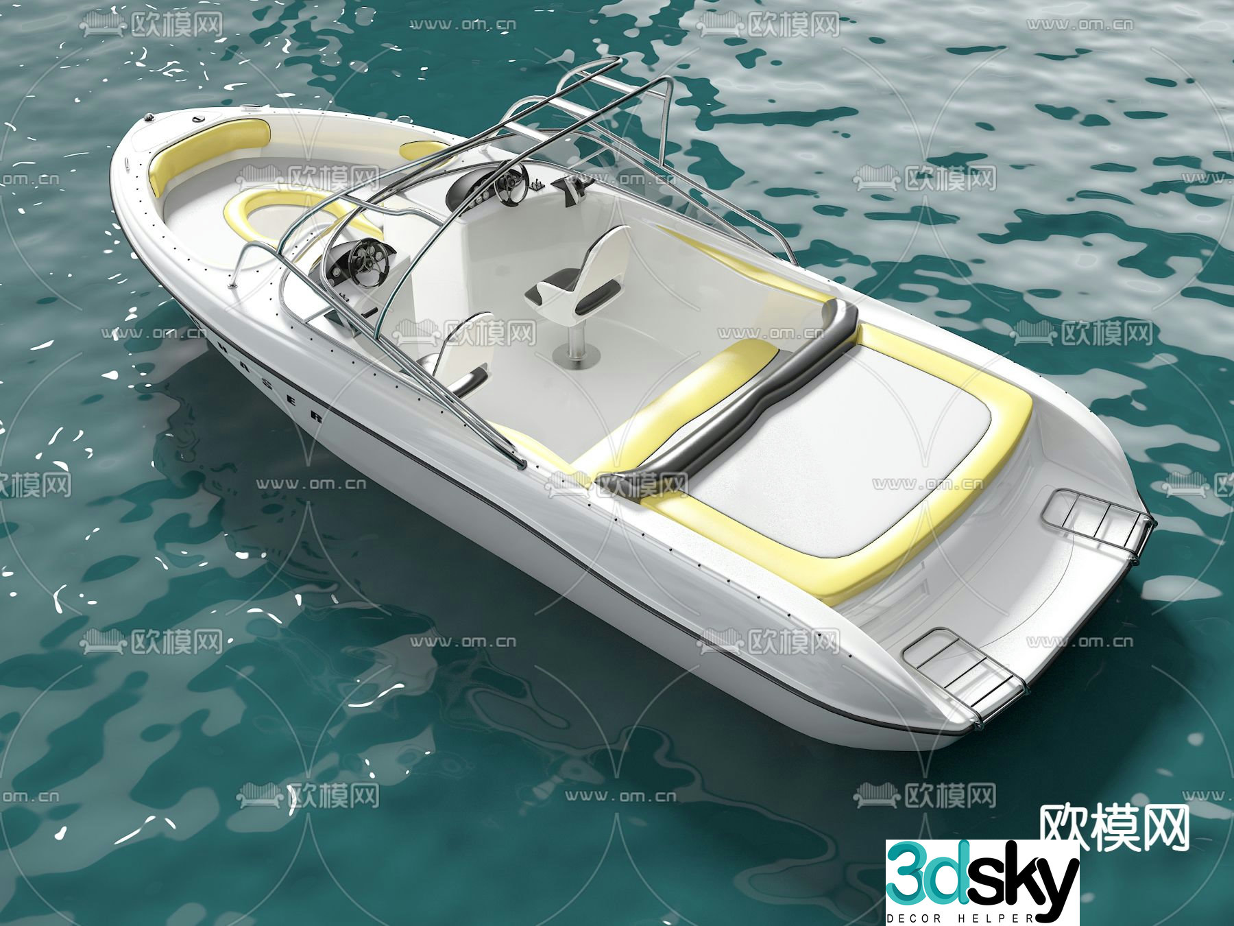 speedboat yacht ship 3d model