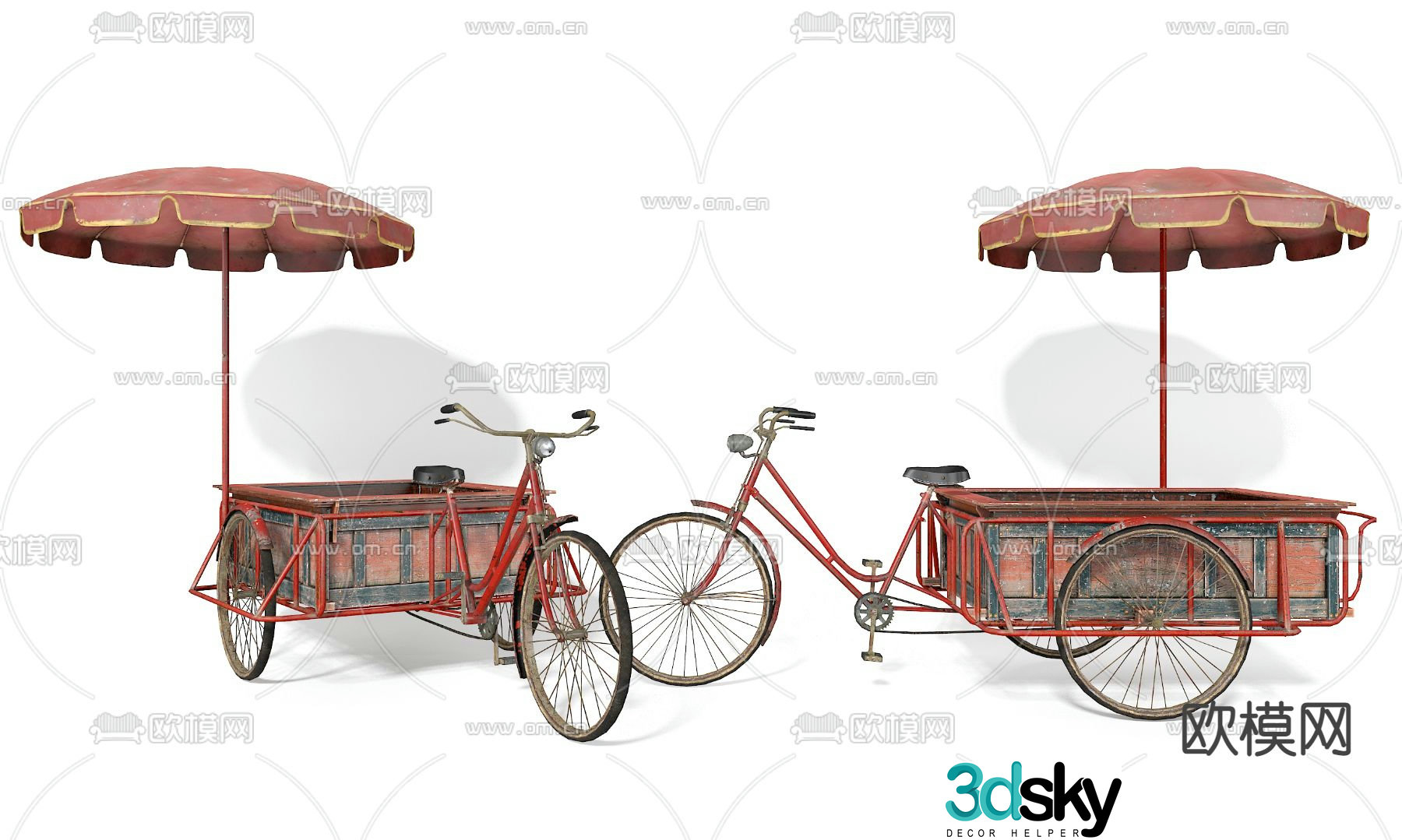 Distressed tricycle 3d model