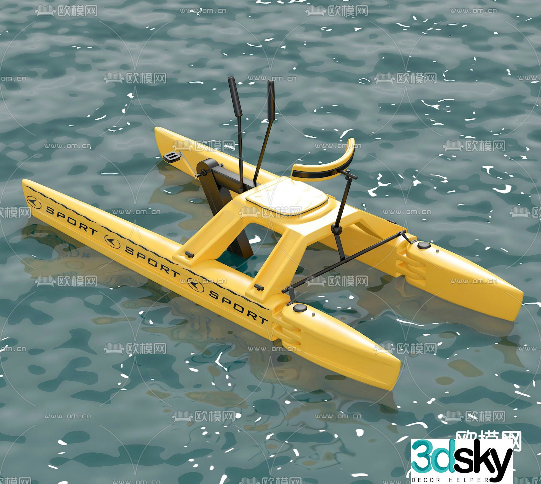 yellow sea airship yacht 3d model