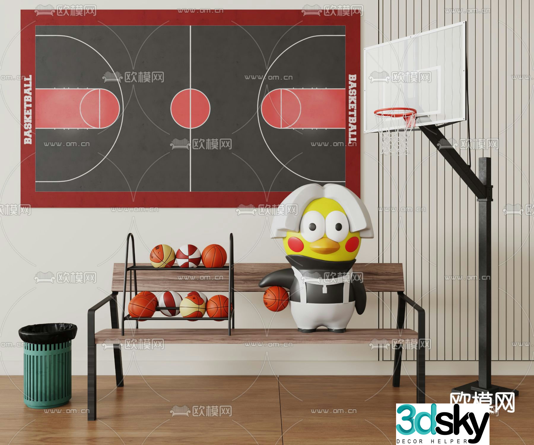 Children’s basketball toy 3d model