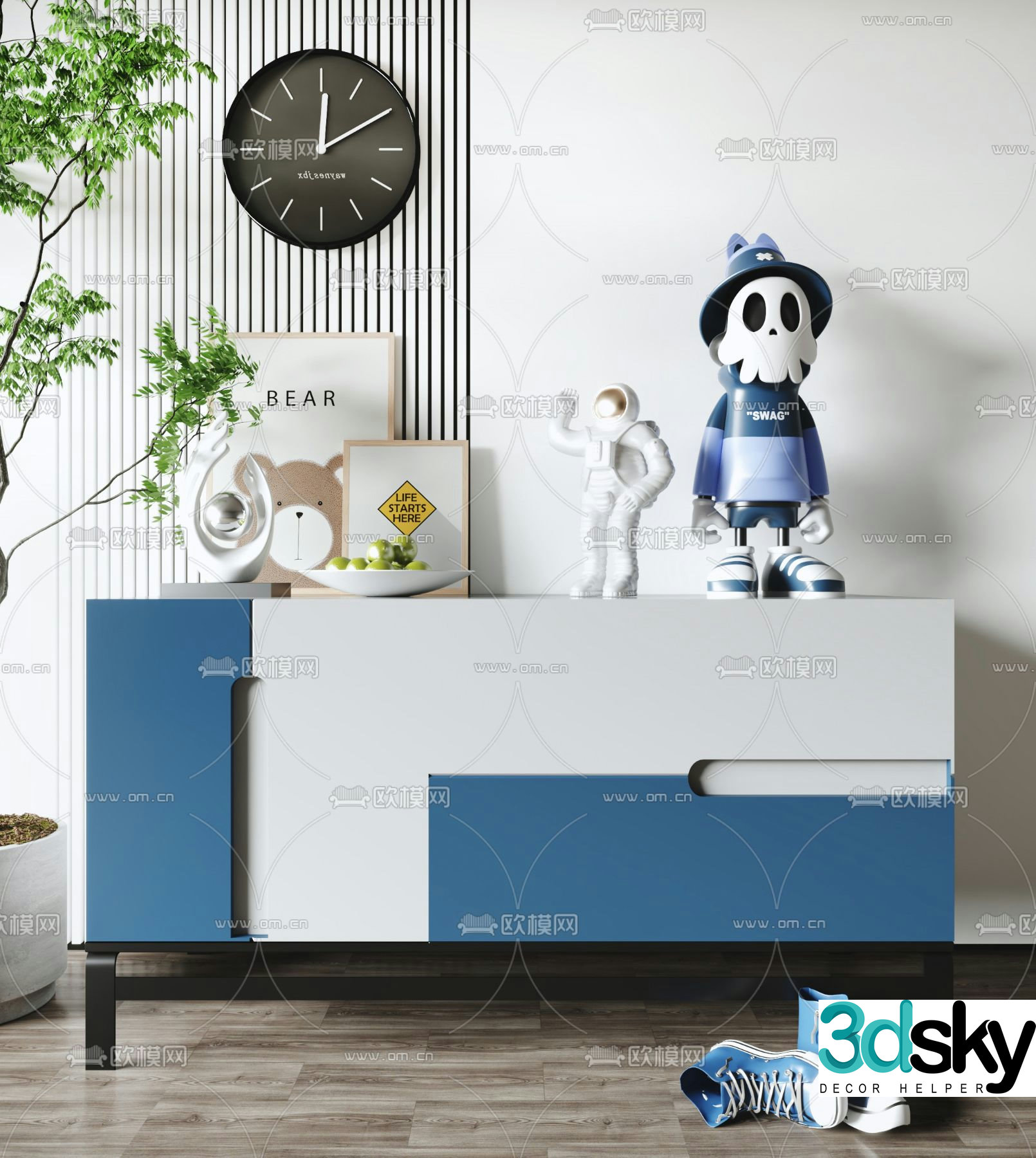 Children’s side cabinet low cabinet 3D model