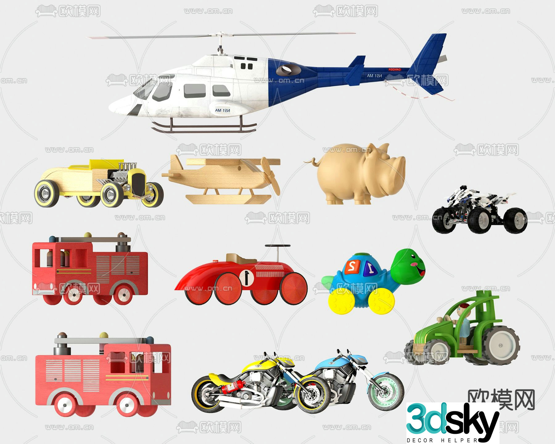 Children’s transportation toys 3d model